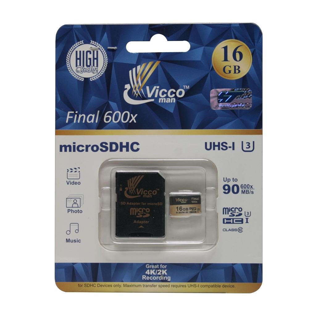 کارت حافظه Vicco man U3 16GB طلایی