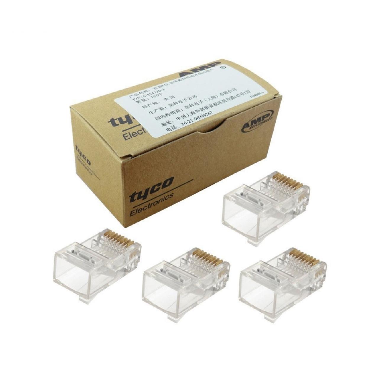 کانکتور شبکه Cat5 RJ45 AMP بسته 100 عددی