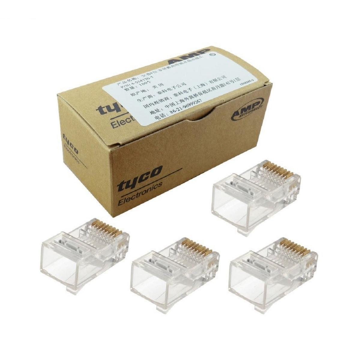 کانکتور شبکه Cat5 RJ45 AMP بسته 100 عددی