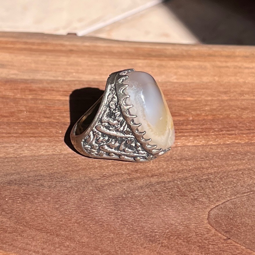 انگشتر نقره غول پیکر با رکاب امام رضا کد 3