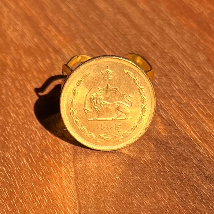 انگشتر سکه پهلوی طلایی بسیار جلوه دار کد19