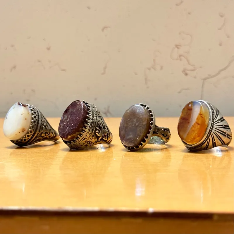 4 عدد انگشتر نقره قدیمی اعیانی بسیار زیبا