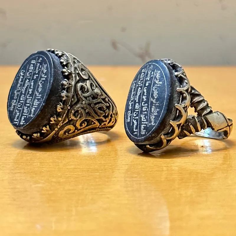 2 عدد انگشتر نقره قدیمی دعا فعال