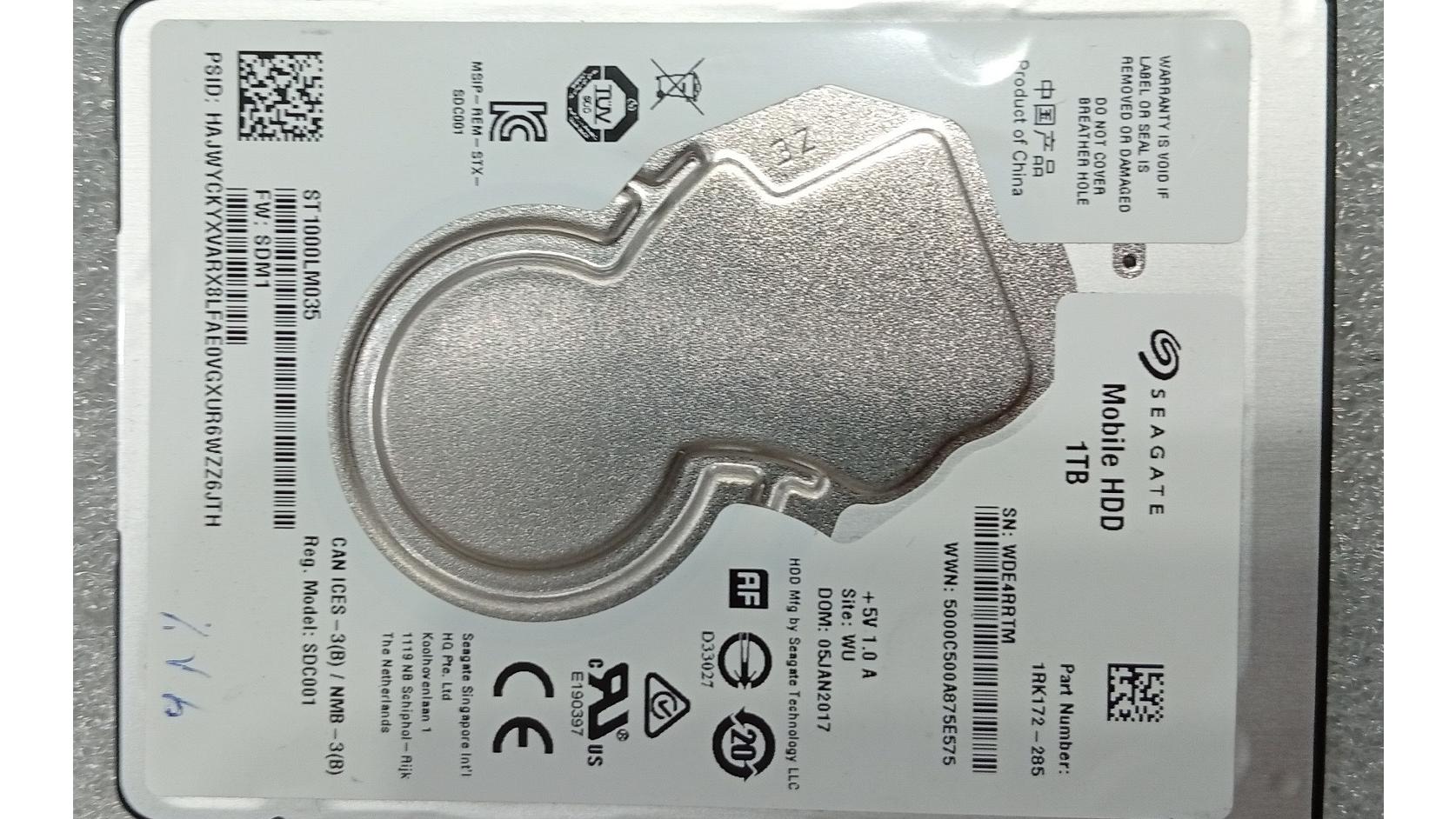 هارد اینترنال لپ تاپی سیگیت 1TB