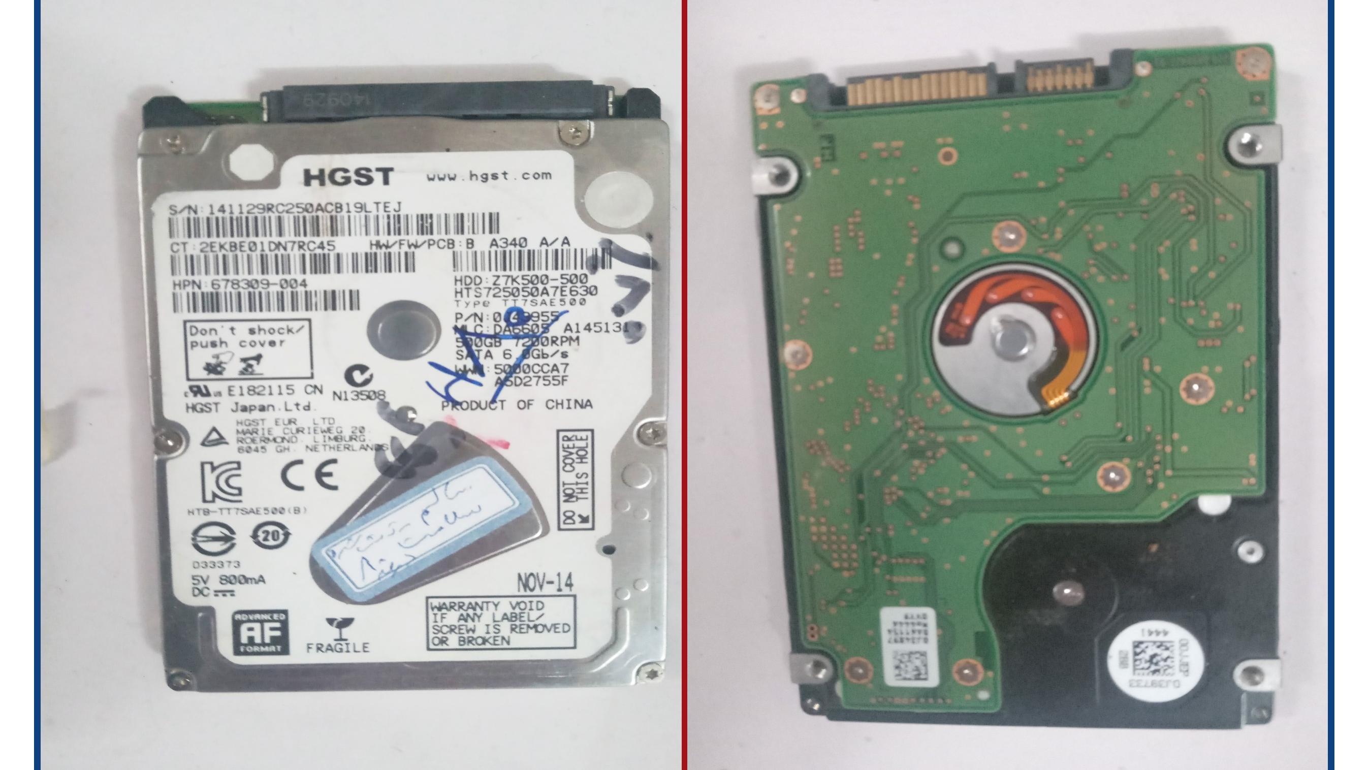 هارد 500 لپ تاپ سلامت 80 درصد HGST اصلی