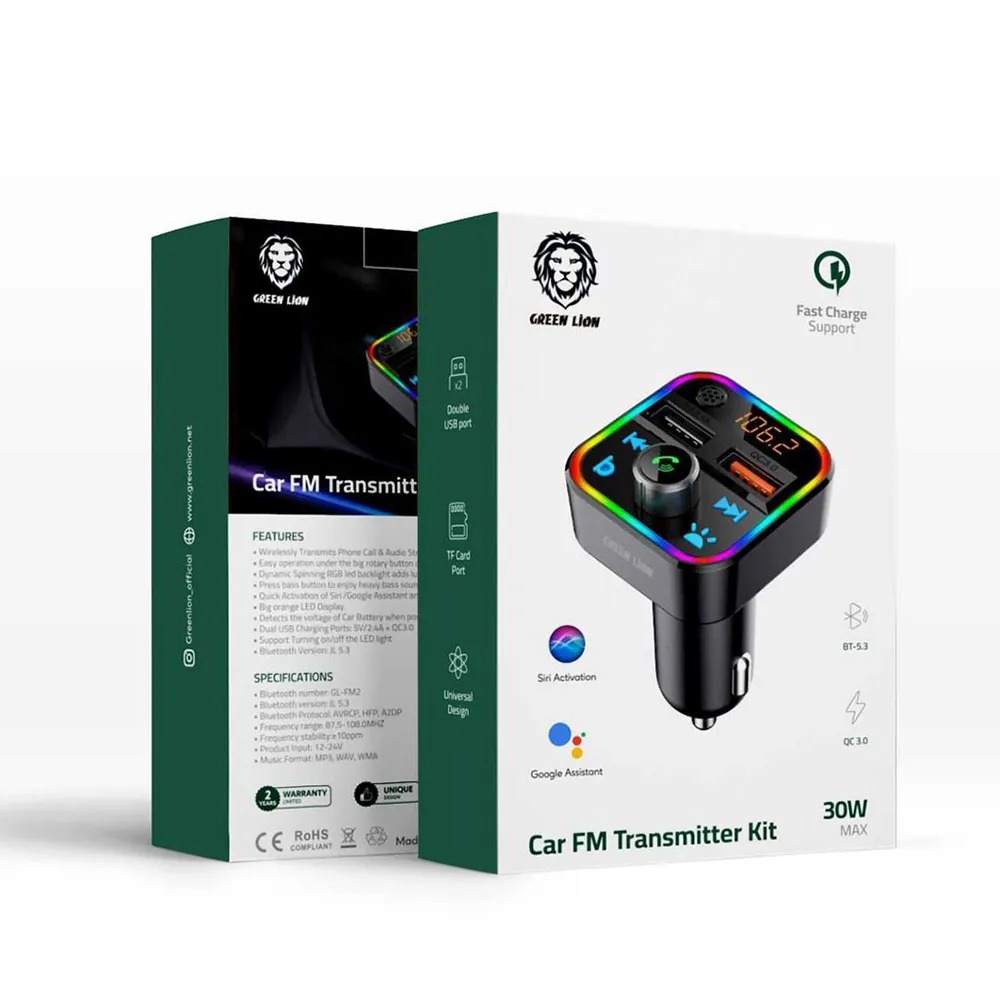 شارژر فندکی وFM پلیر گرین لاین 30W و مدل 1397