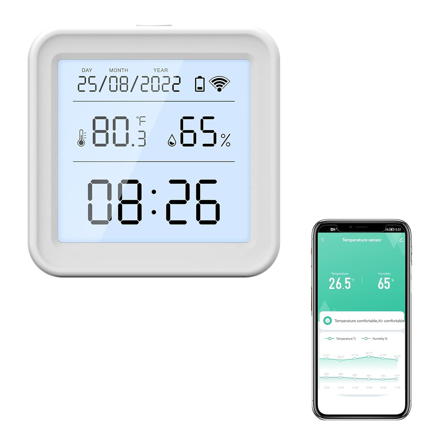 رطوبت سنج و دماسنج eMylo Zigbee