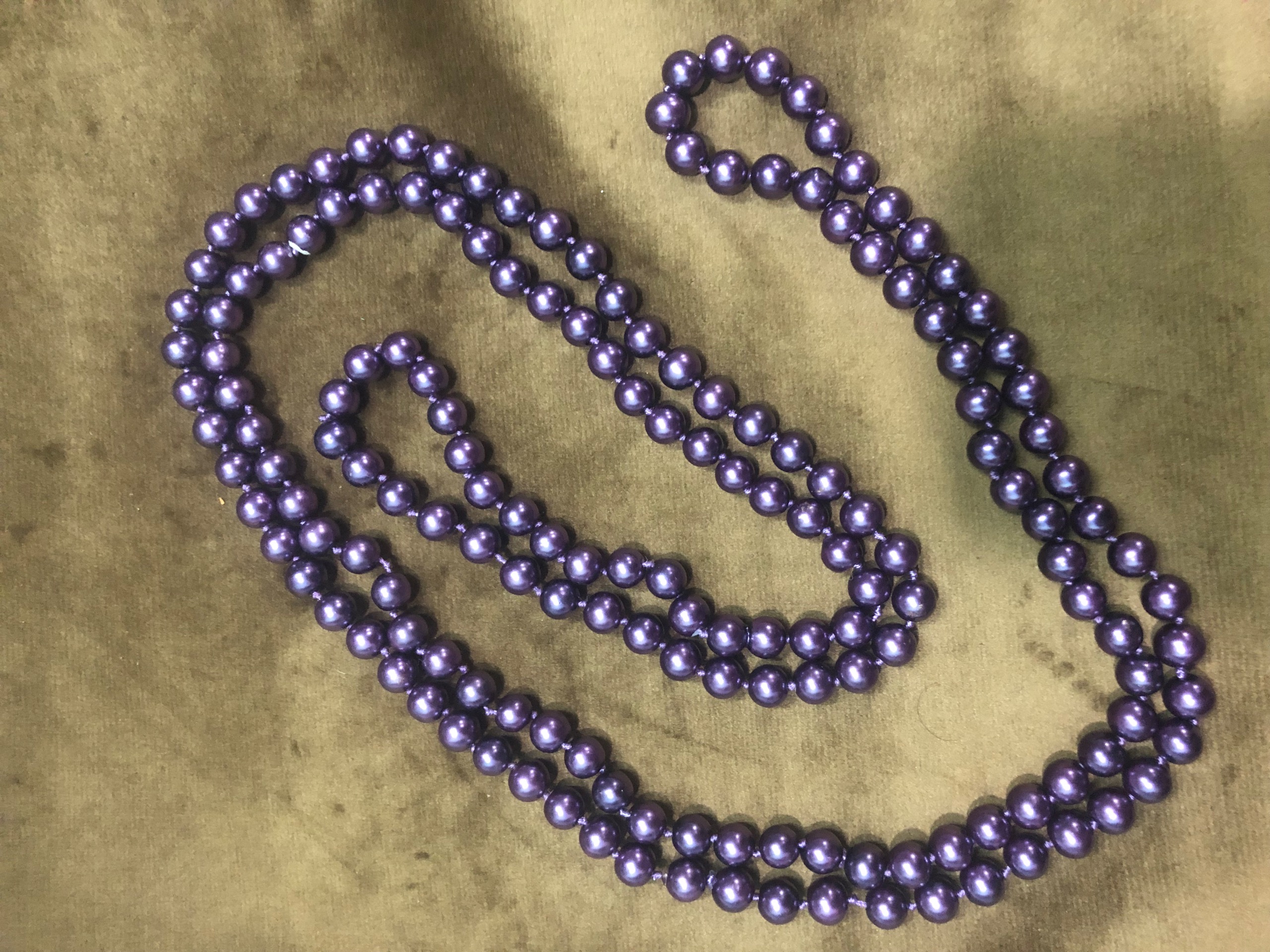 گردنبند مروارید بنفش ساده