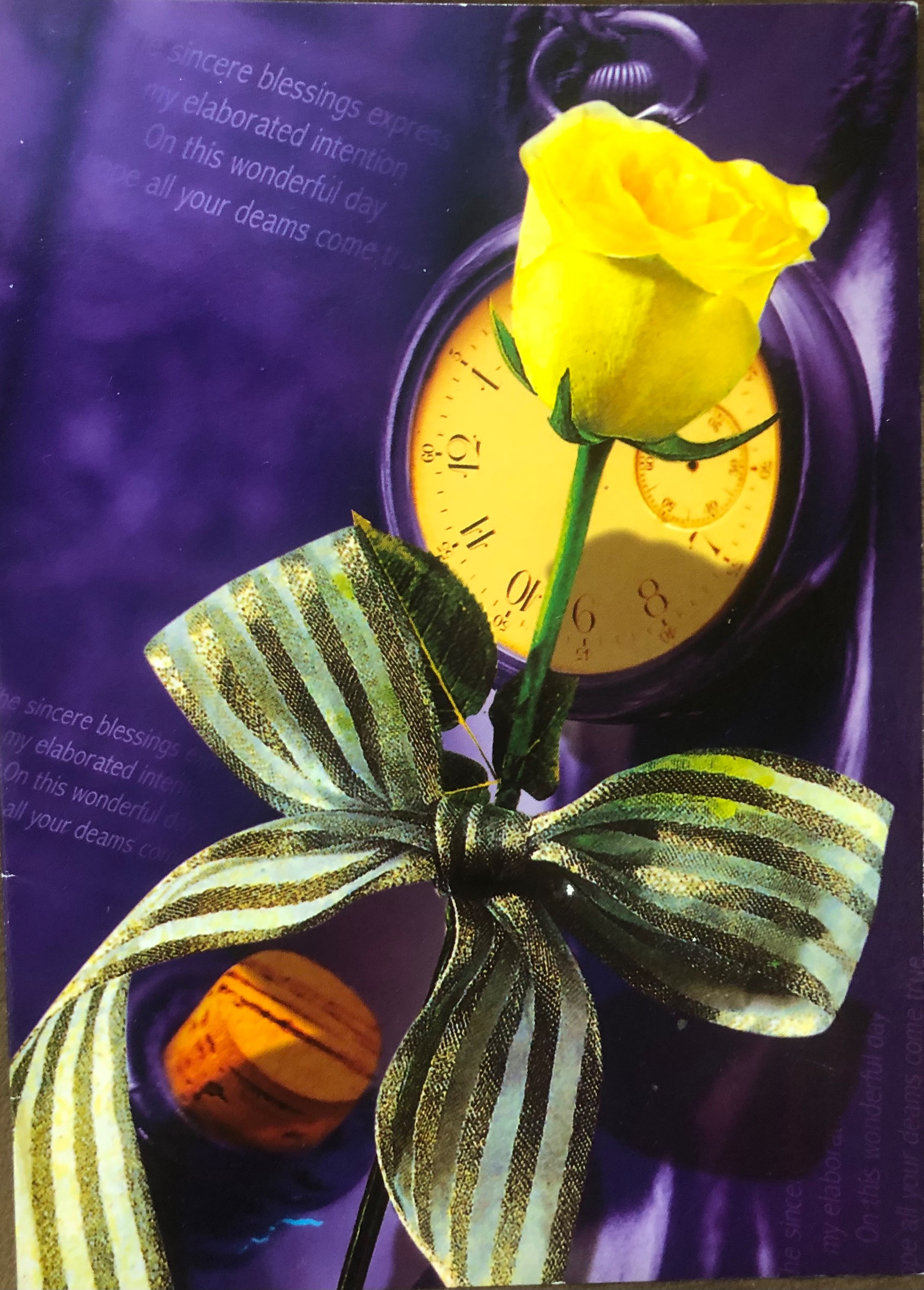 کارت پستال قدیمی طرح گل رز زرد