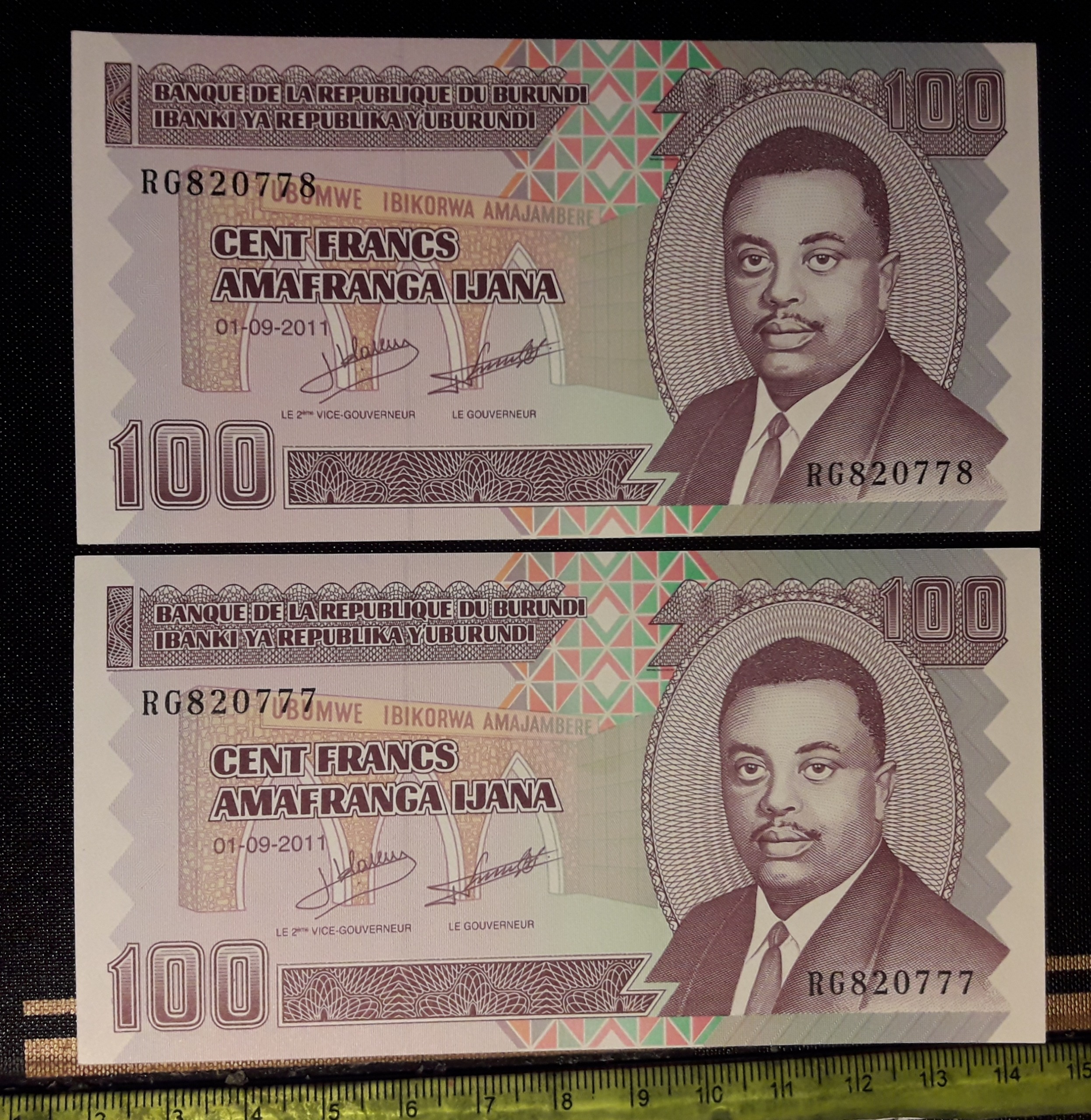 اسکناس کلکسیونی 100 فرانک بروندی 2011 تاریخ کمیاب