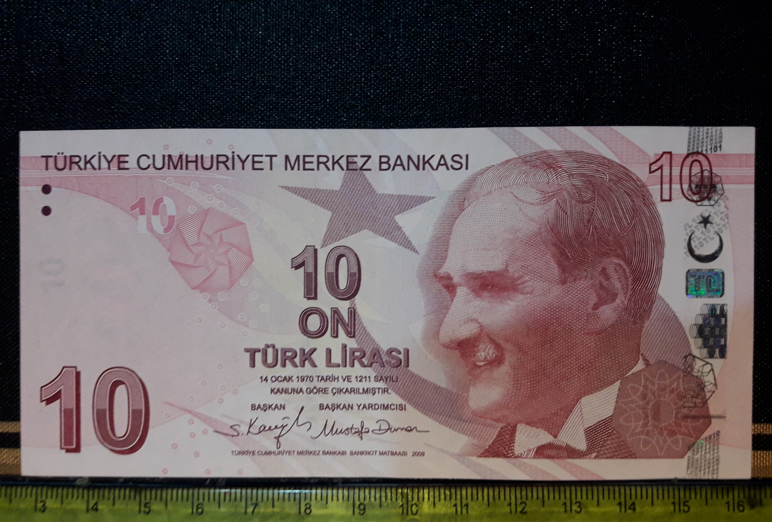 اسکناس کلکسیونی 10 لیره ترکیه 2009
