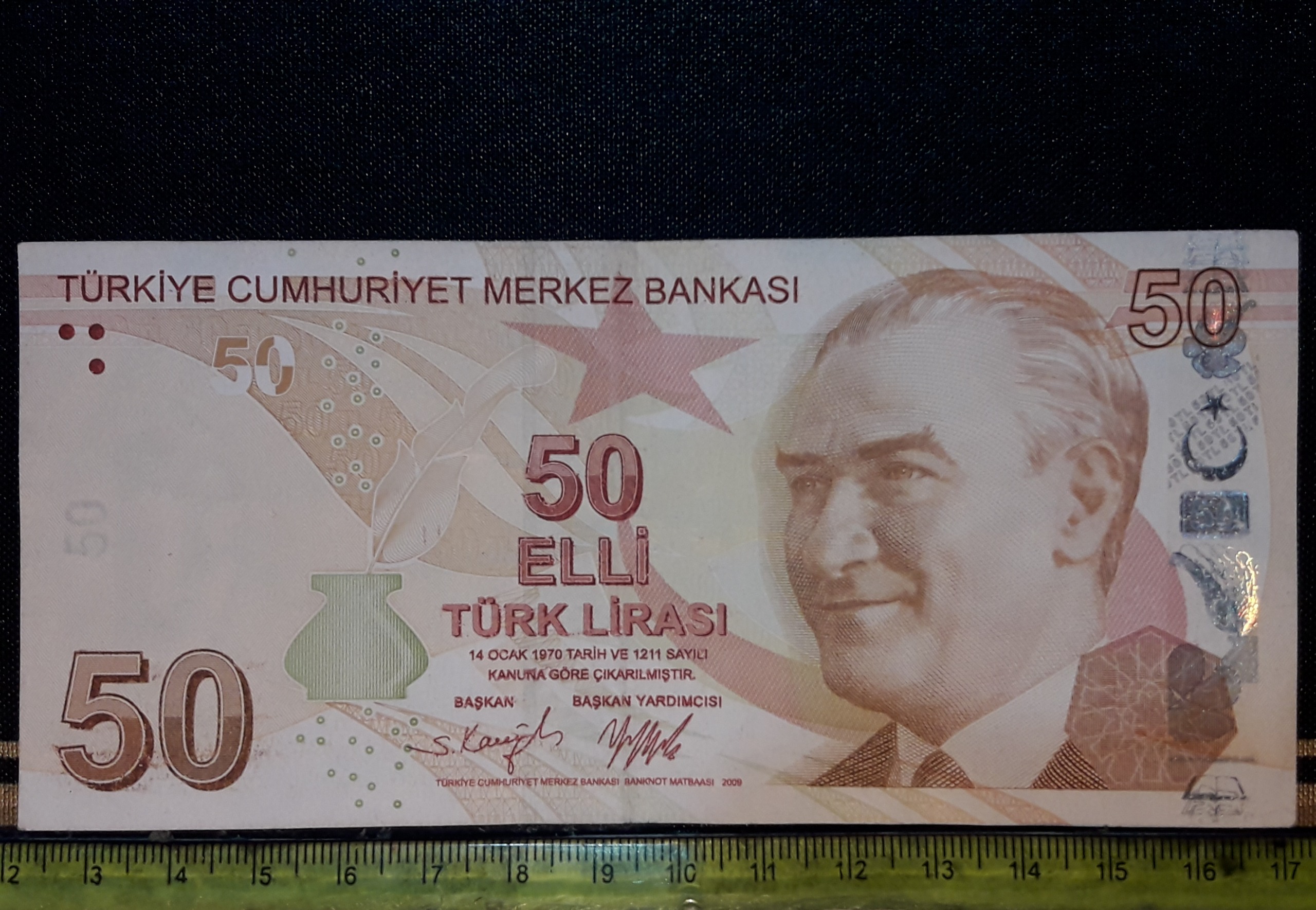 اسکناس کلکسیونی 50 لیر ترکیه 2009 رایج