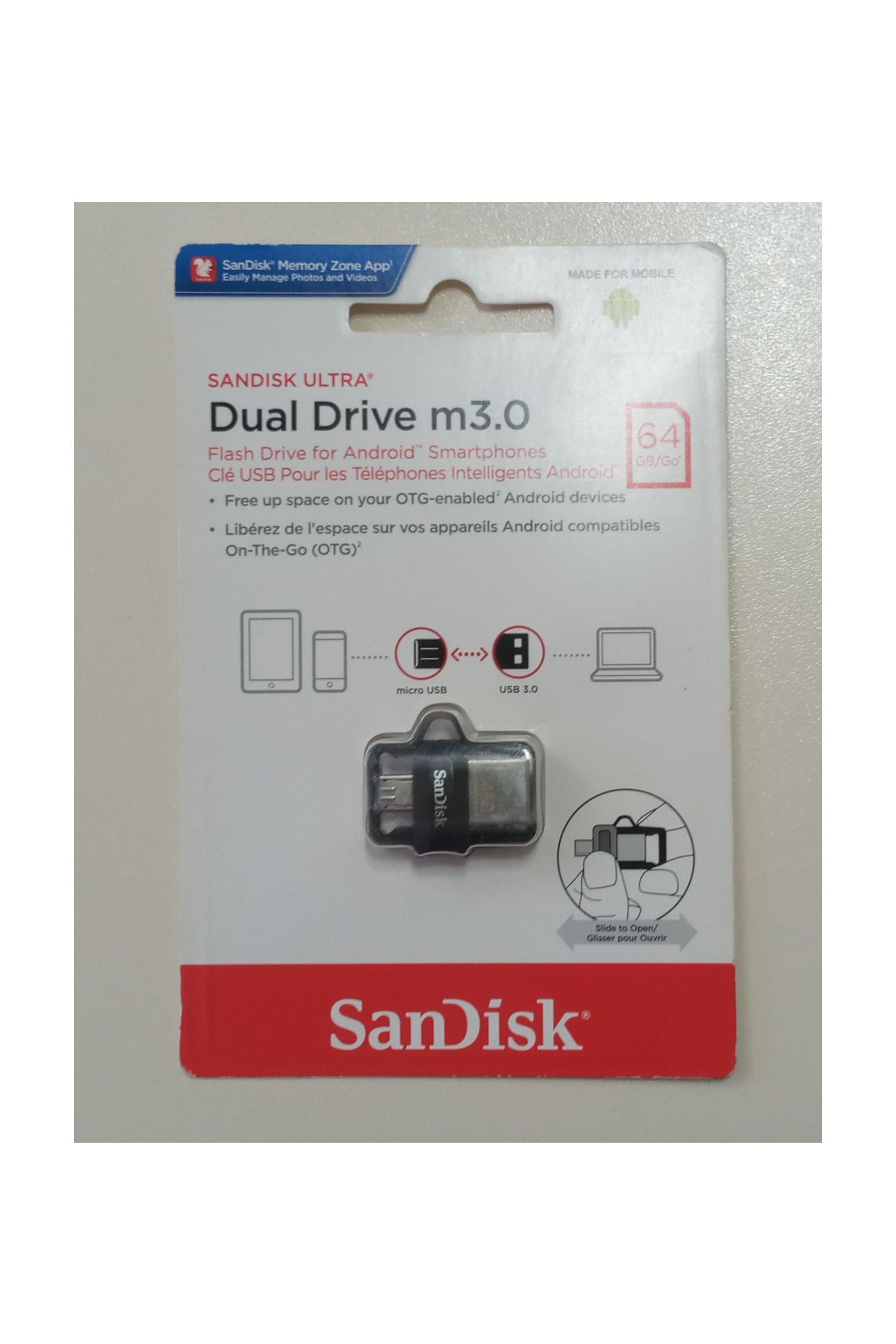 فلش 64GB نو مدل SanDisk DUAL DRIVE m3.0