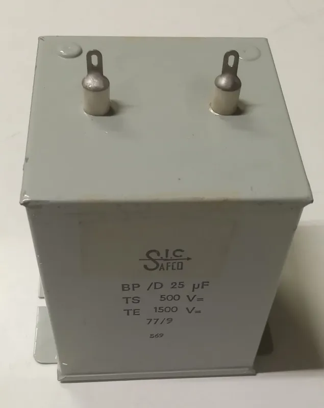 خازن روغنی 500V/1500V-25μF نو برندSIC SAFCO