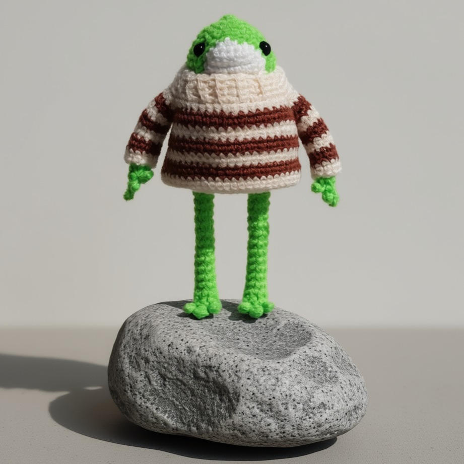 قورباغه کوچولو با دو دست لباس