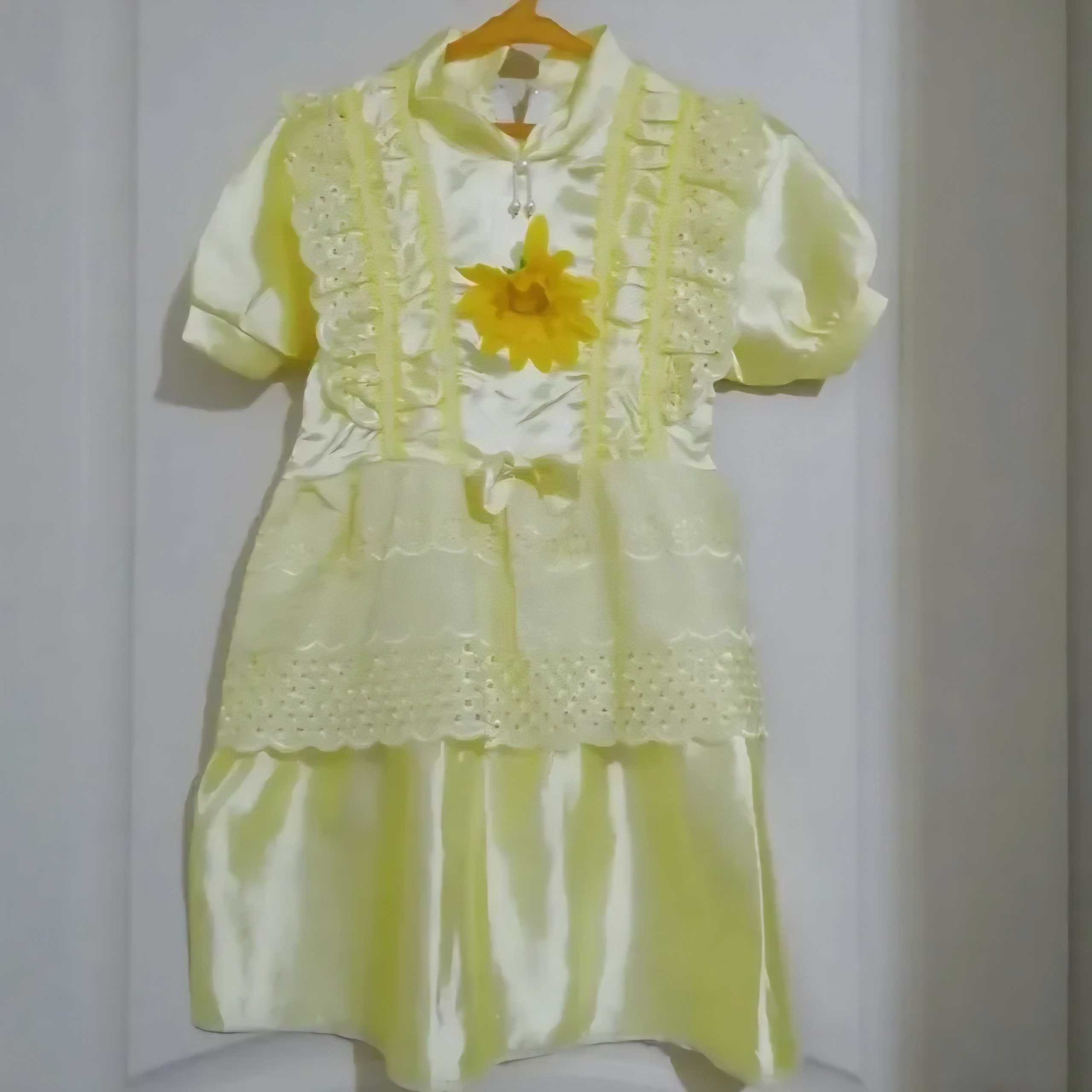 پیراهن دخترانه خارجی با تم آفتابگردان