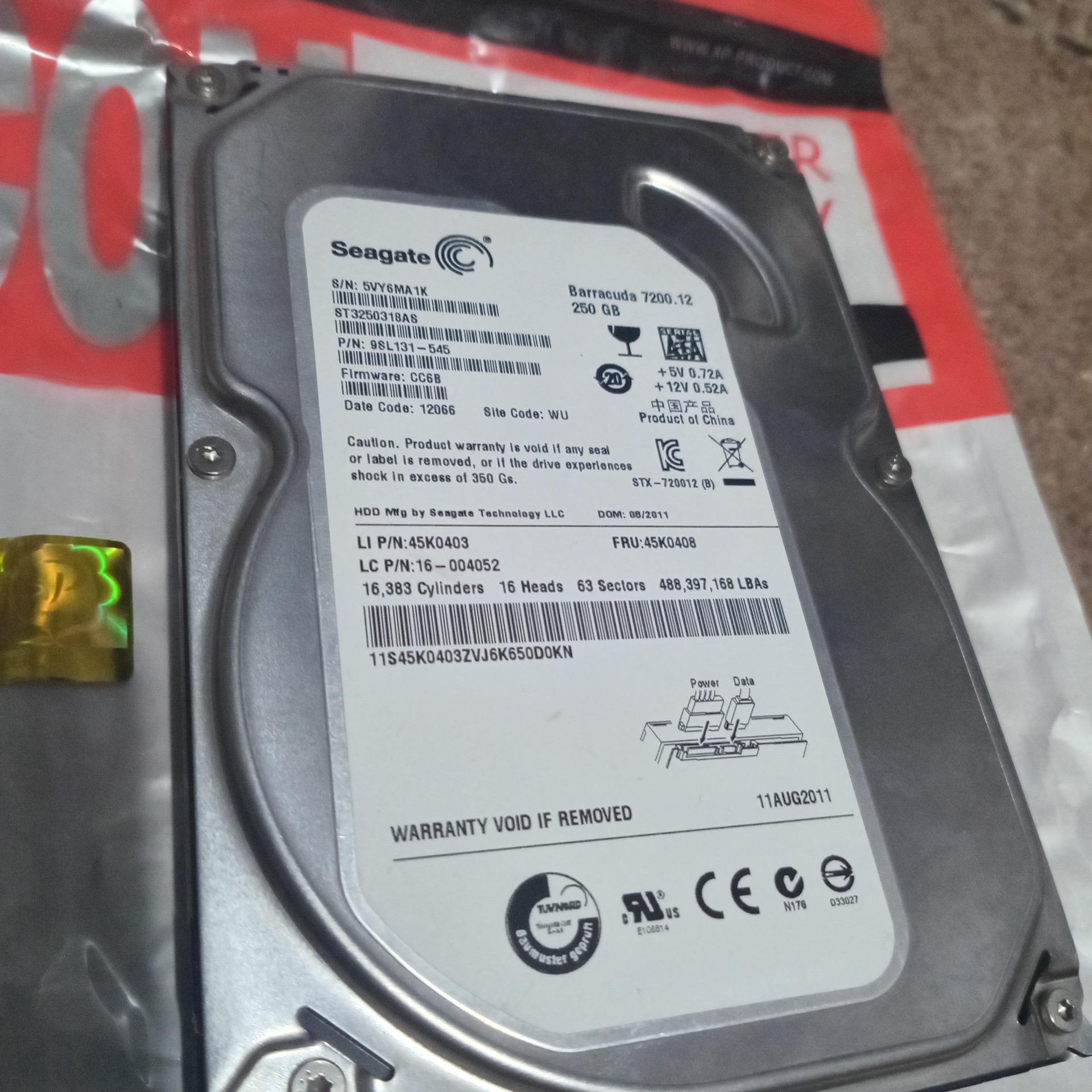 هارد 250 گیگ segate درحدنو