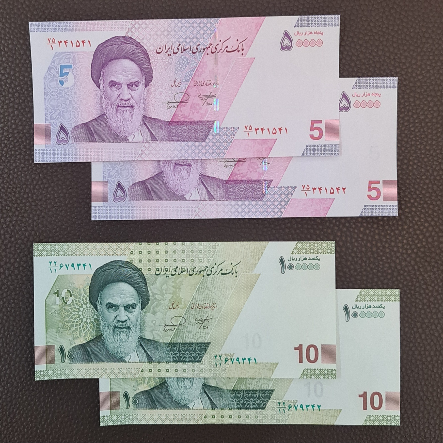 ست کامل جفت اسکناس های جدید با امضا خاندوزی فرزین