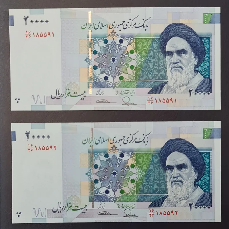 جفت اسکناس 20000 ریال بادگیر طیب نیا و سیف