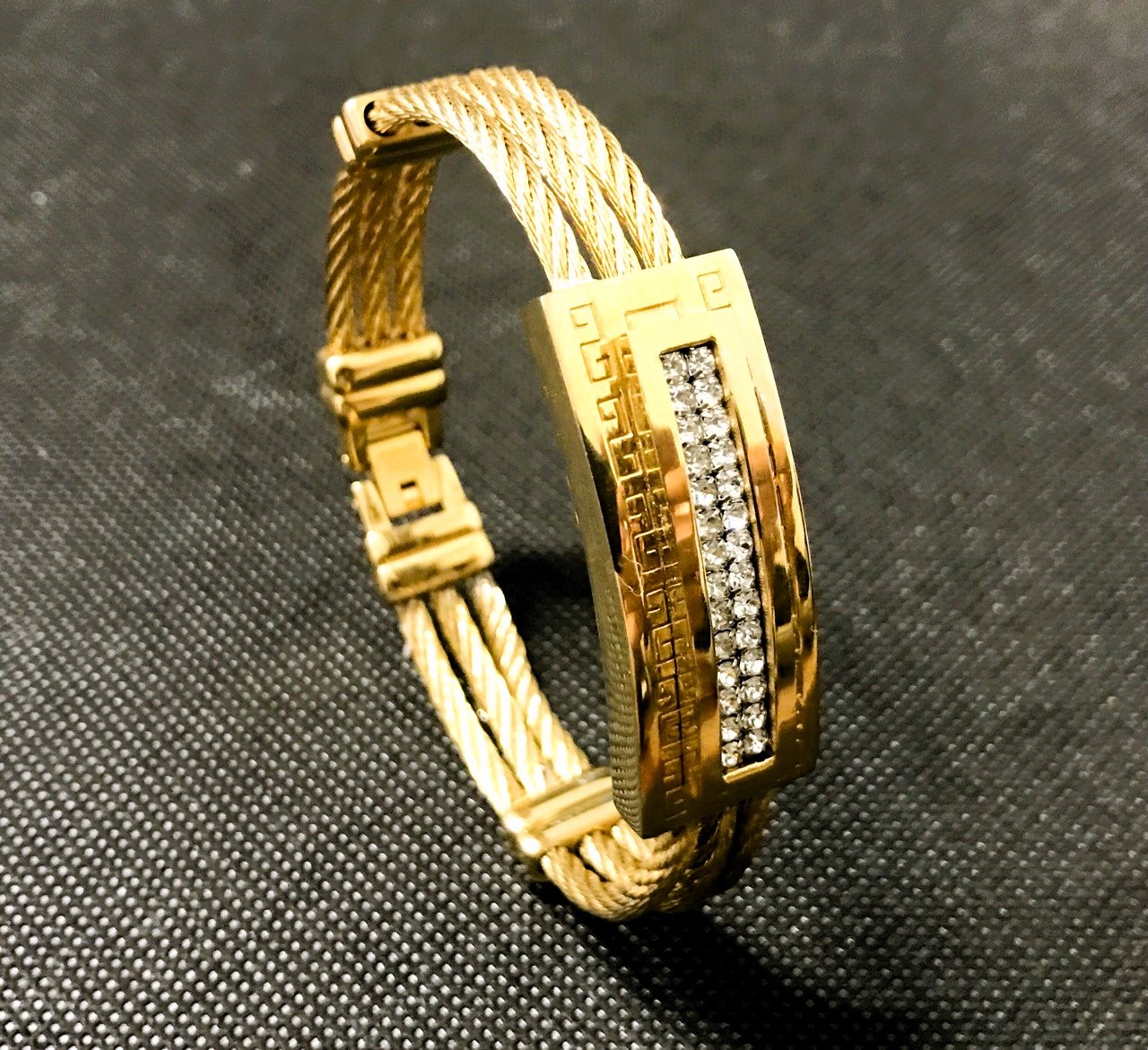 دست بند استیل النگویی دستبند طلایی ورساچه VERSACE