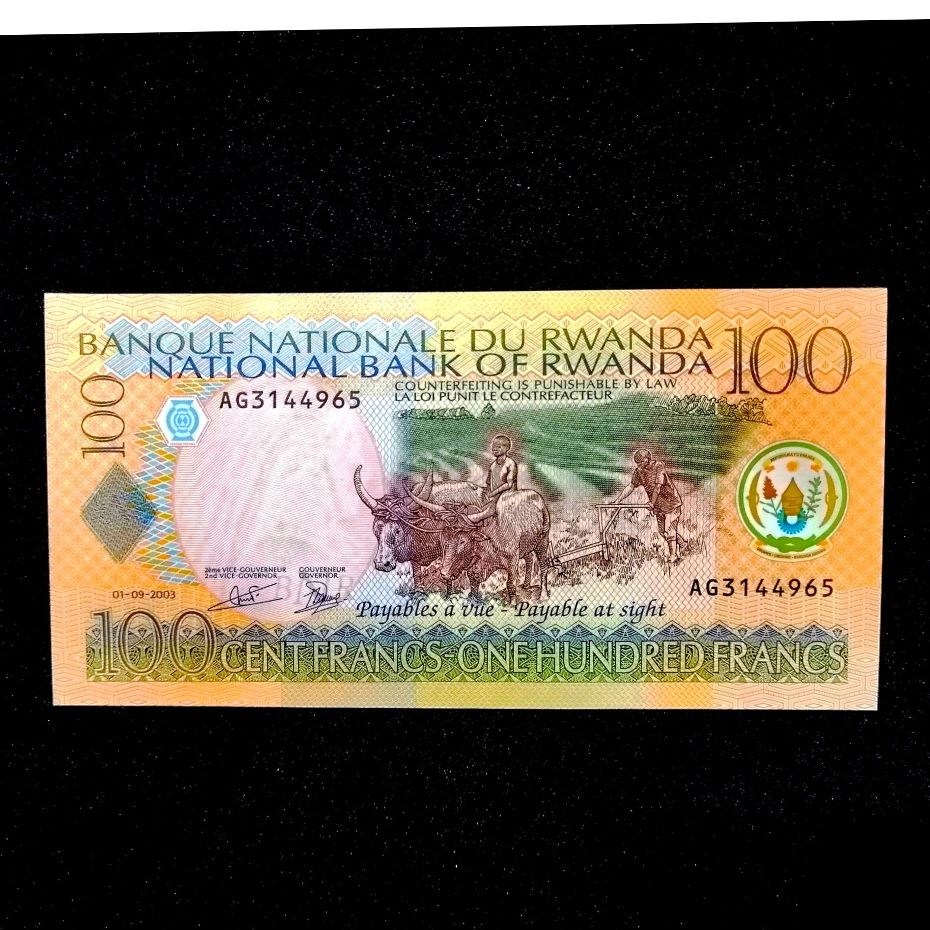 اسکناس 100 فرانک روآندا