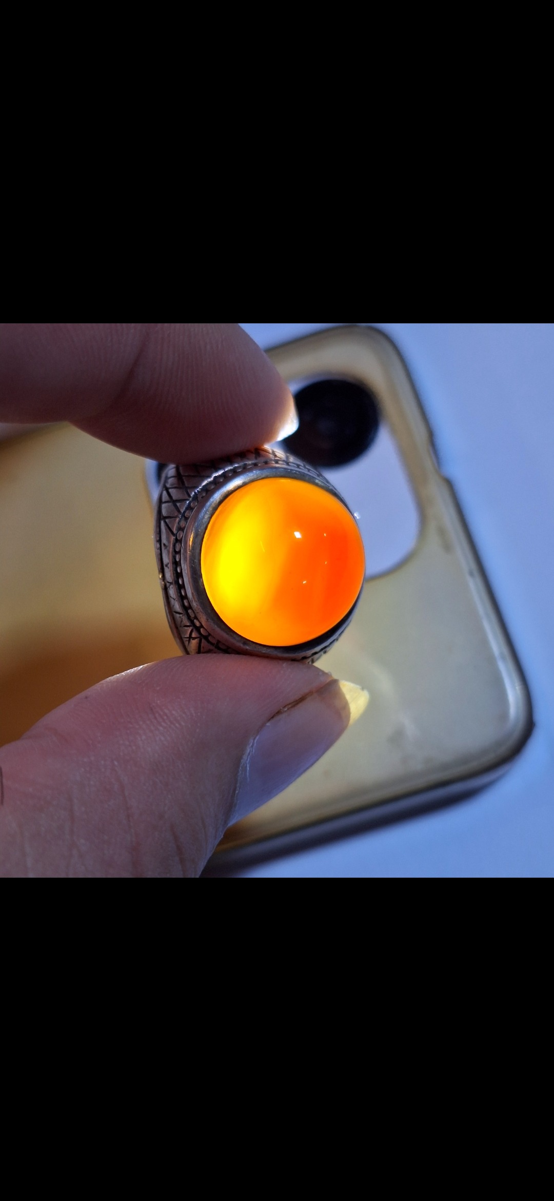 انگشتر نقره عقیق کلوخه آفریقایی