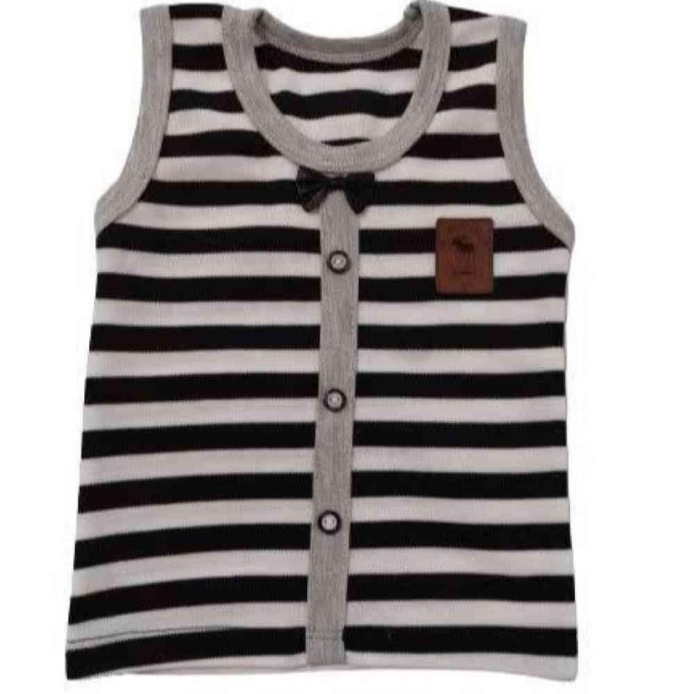 تاپ نوزاد لباس راحتی رکابی حلقه ای راه راه گورخری