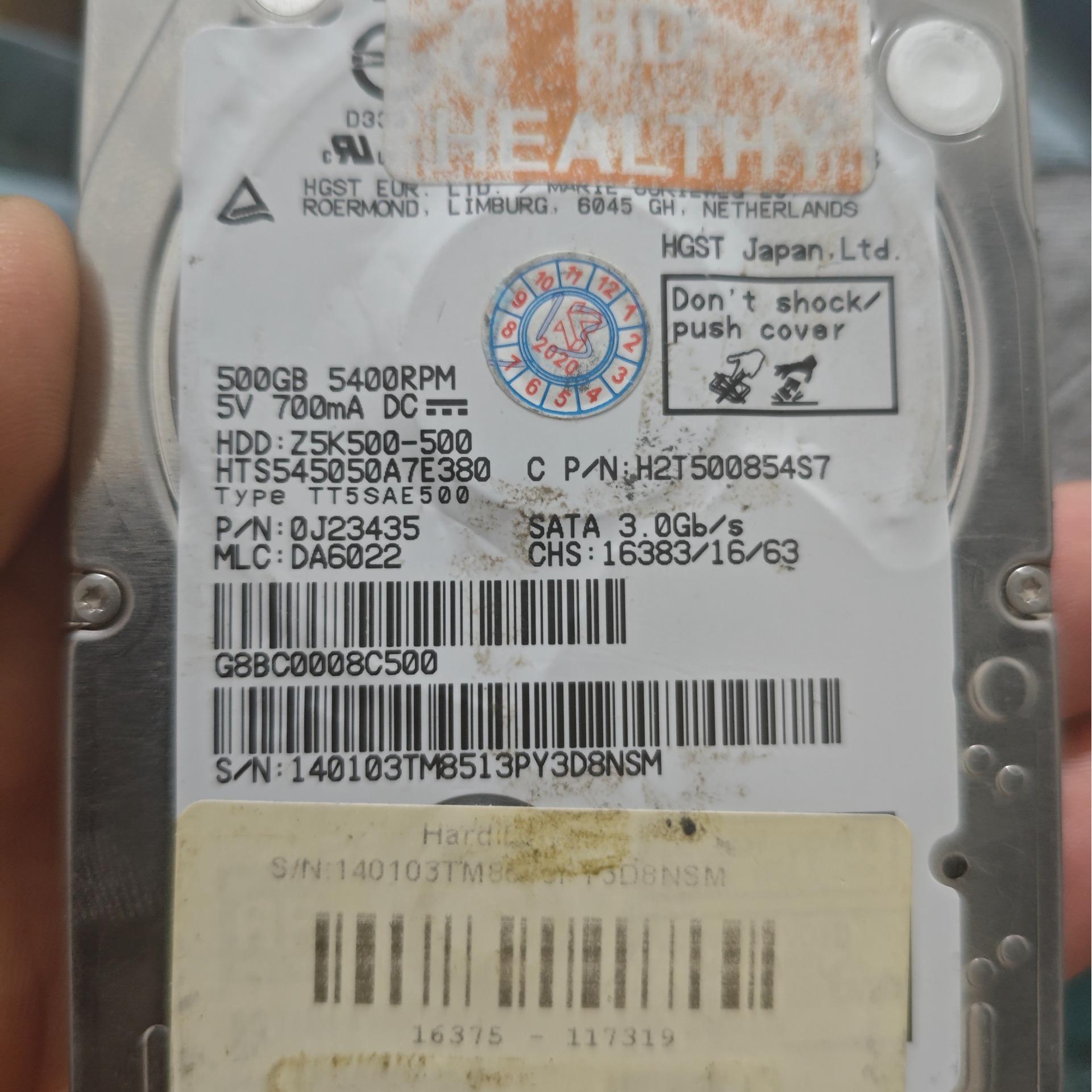 هارد 500گیگ HGST سلامت 100