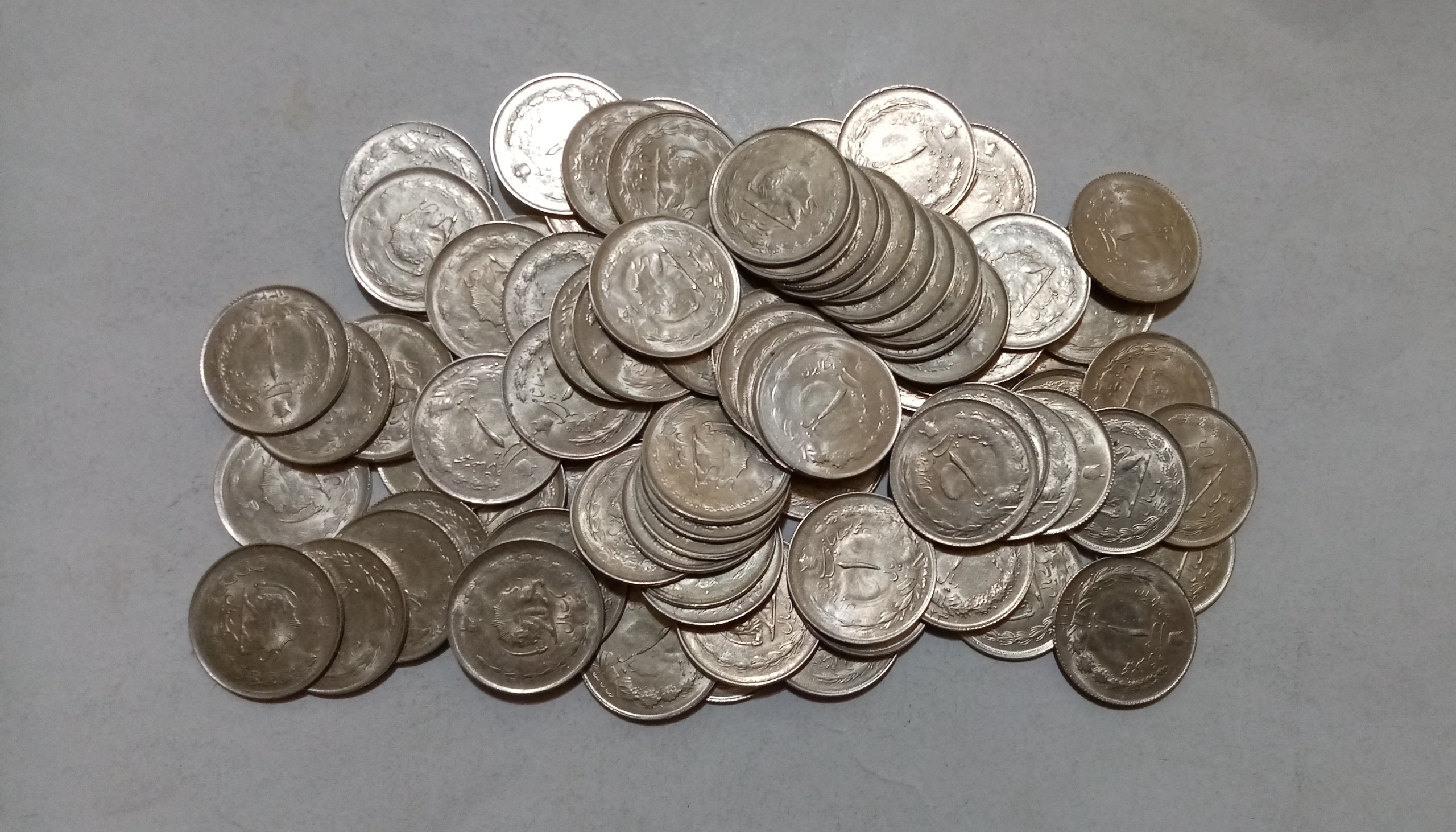 80 عدد یک ریال نقره کیفیت بانکی محمدرضا شاه