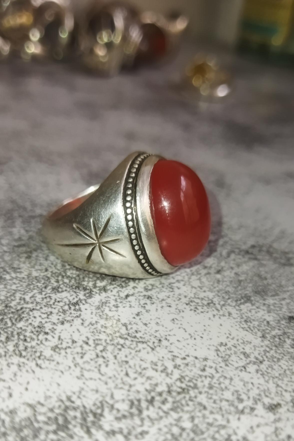 انگشتر عقیق دستساز24.40 گرم