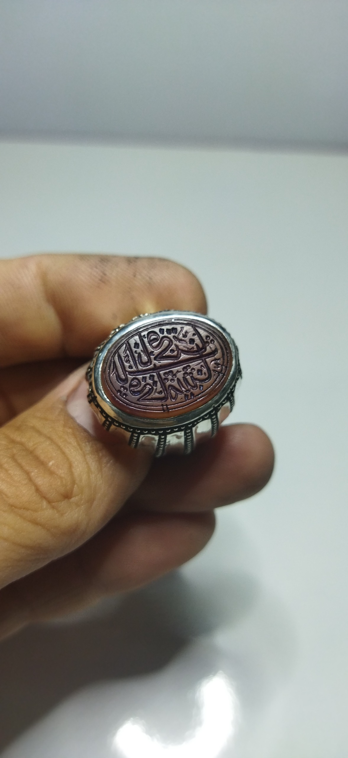انگشتر خطی عقیق یمنی (تاریخ دار 1114)