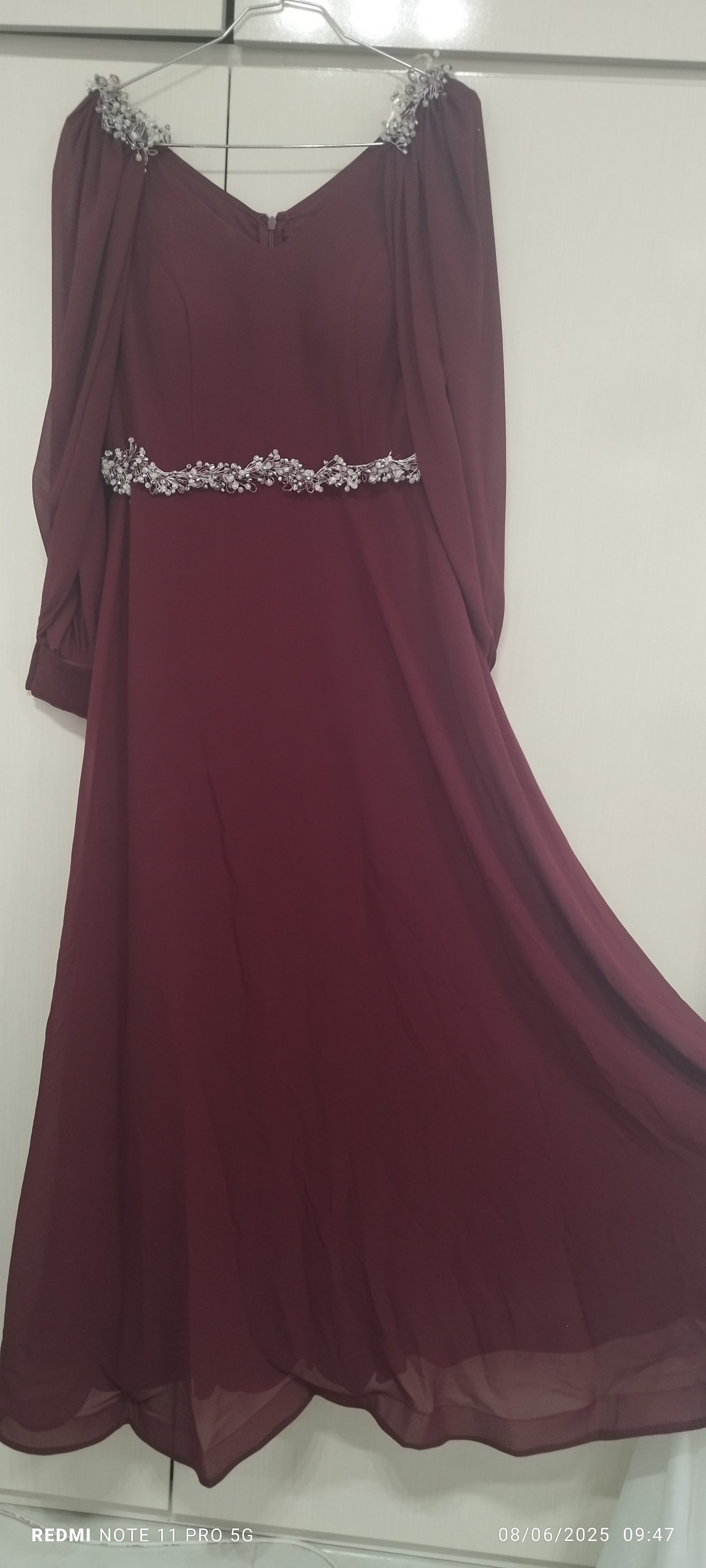 پیراهن مجلسی زرشکی
