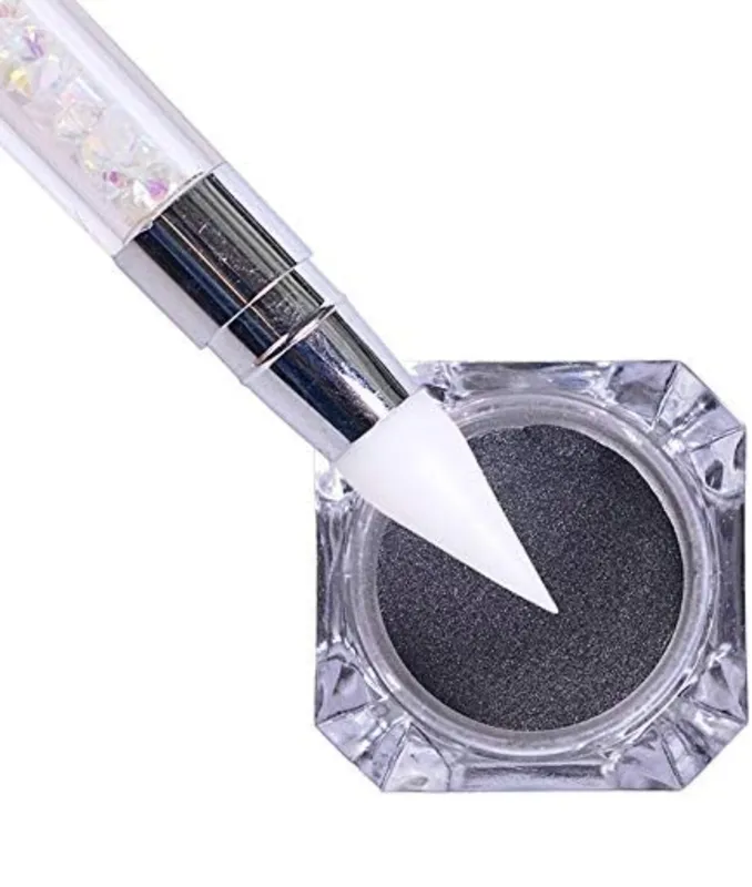 برس ناخن اکریلیک دو سر سیلیکونی دوتایی