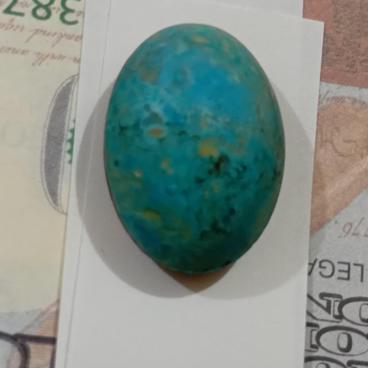 نگین فیروزه ای بسیار زیبا درشت پشته شجرپائیزه