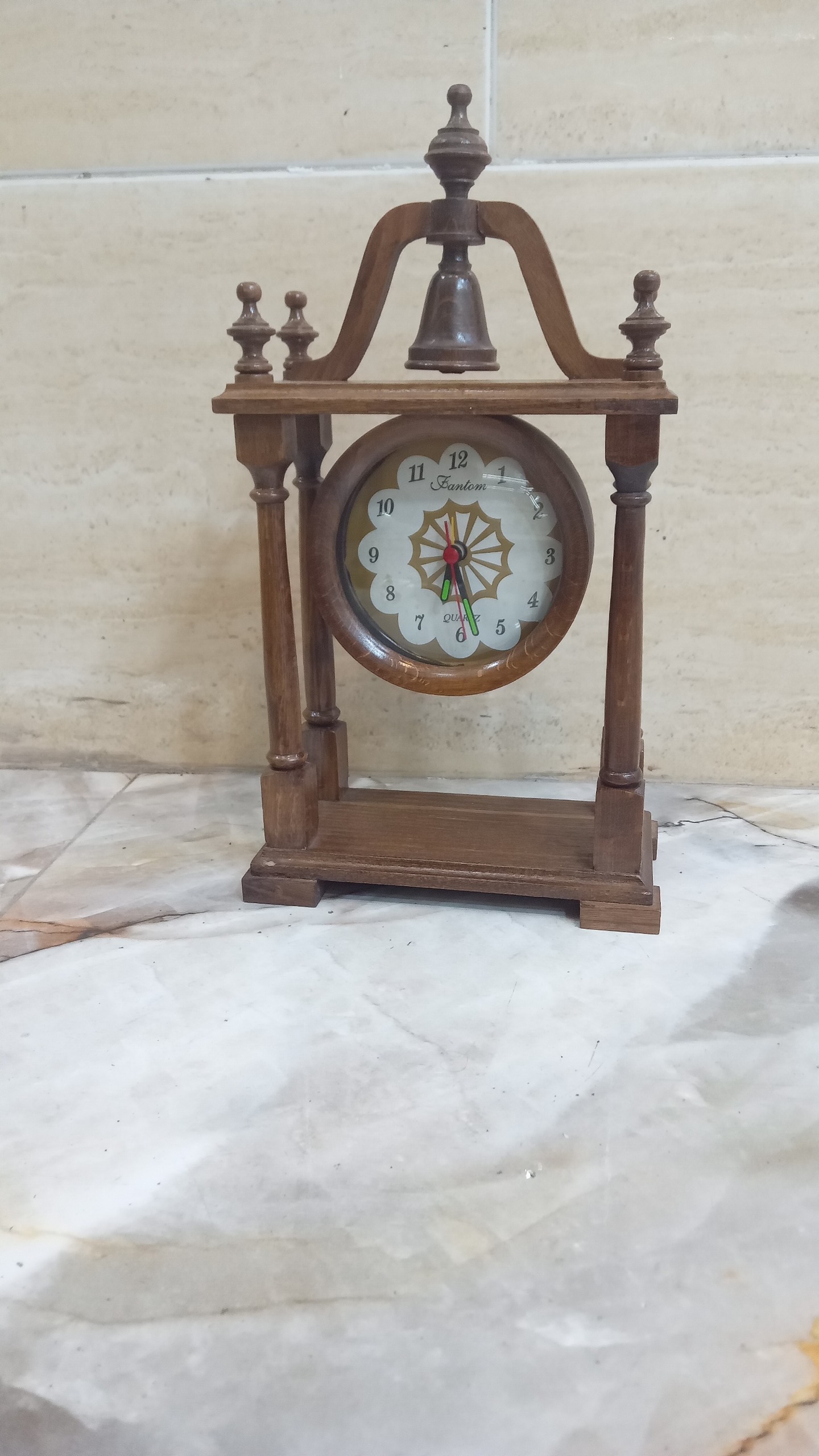 ساعت رومیزی چوبی زنگی