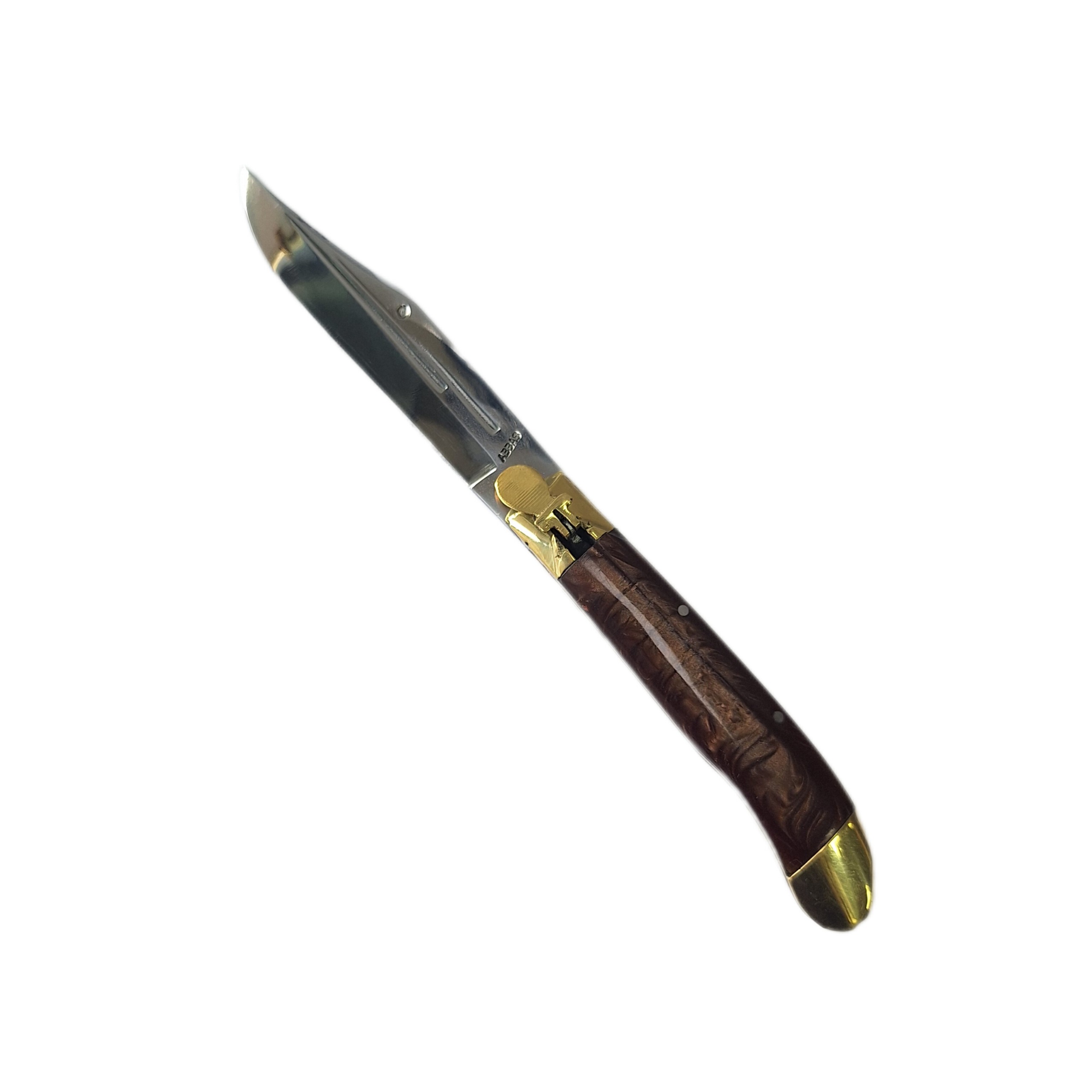 چاقوی جیبی تیغه استیل ضامن دار پرشی فشاری عباس