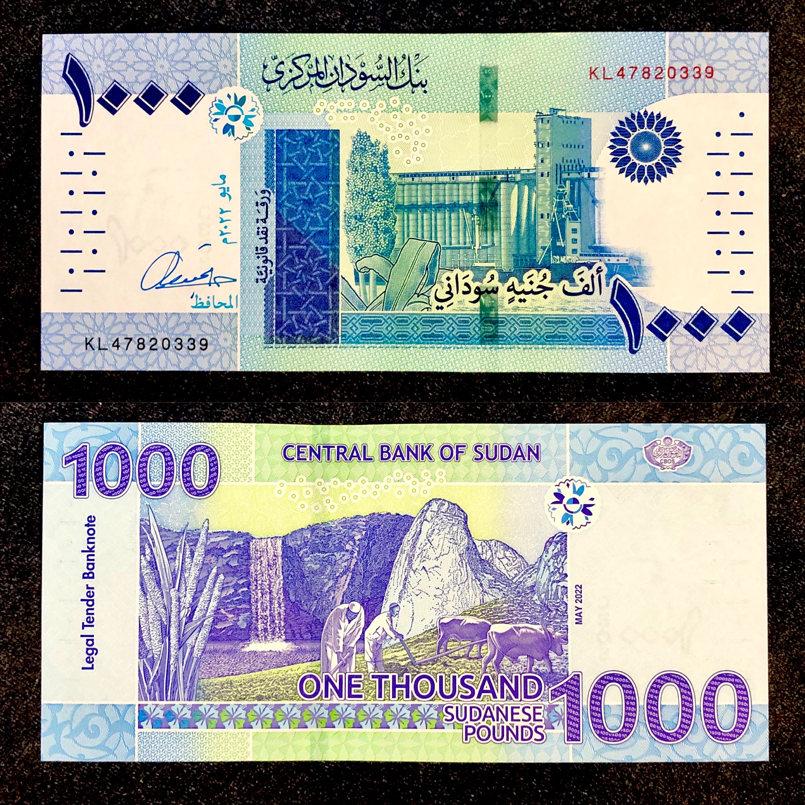 تک برگ بانکی اسکناس 1000 پوند سودان