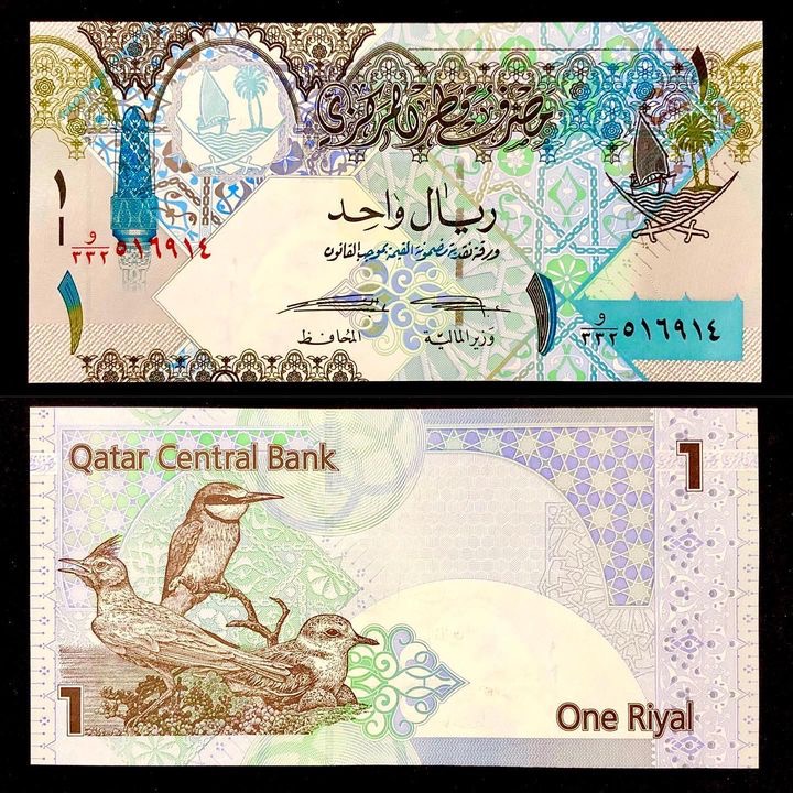 تک برگ بانکی اسکناس 1 ریال قطر