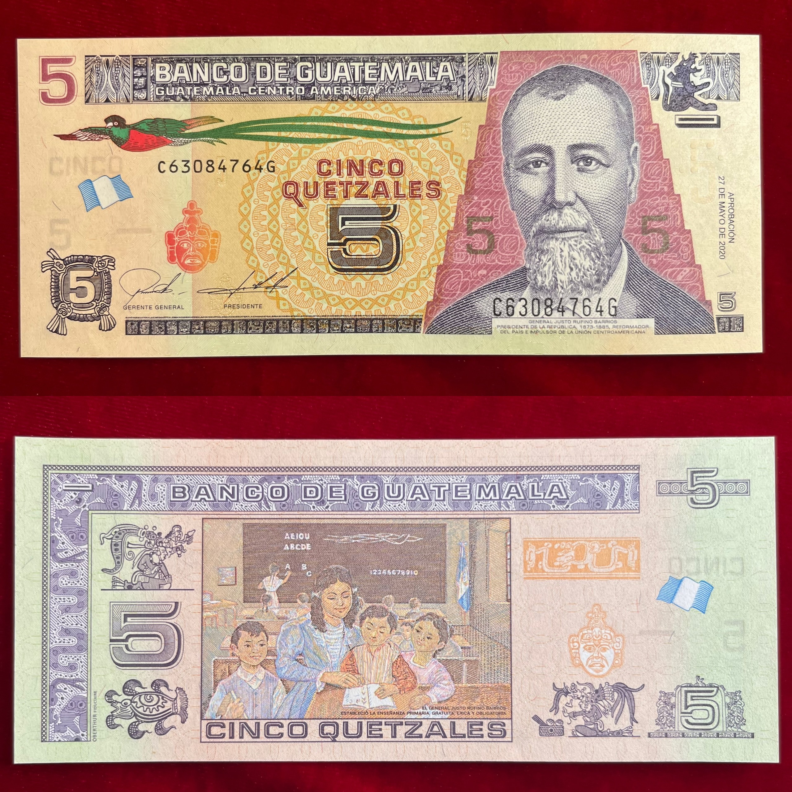 اسکناس 5 کوئیتزال گواتمالا سوپربانکی