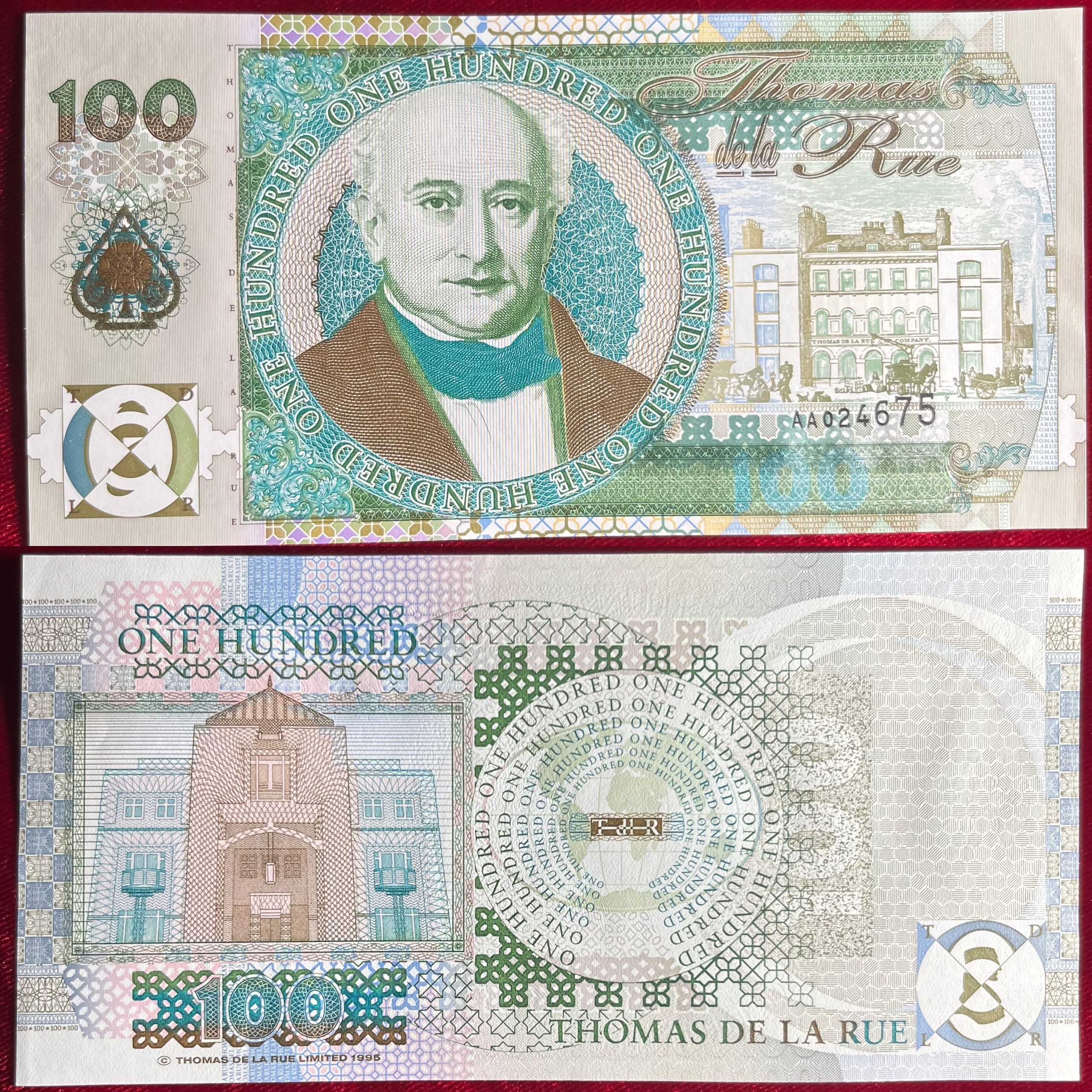 اسکناس تست نوت 100 چاپخانه توماس دلارو