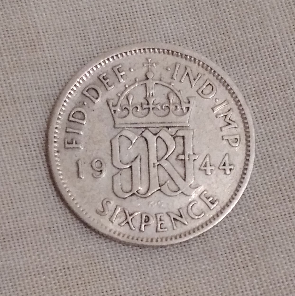 سکه نقره 6 پنس انگلیس جرج ششم 1944