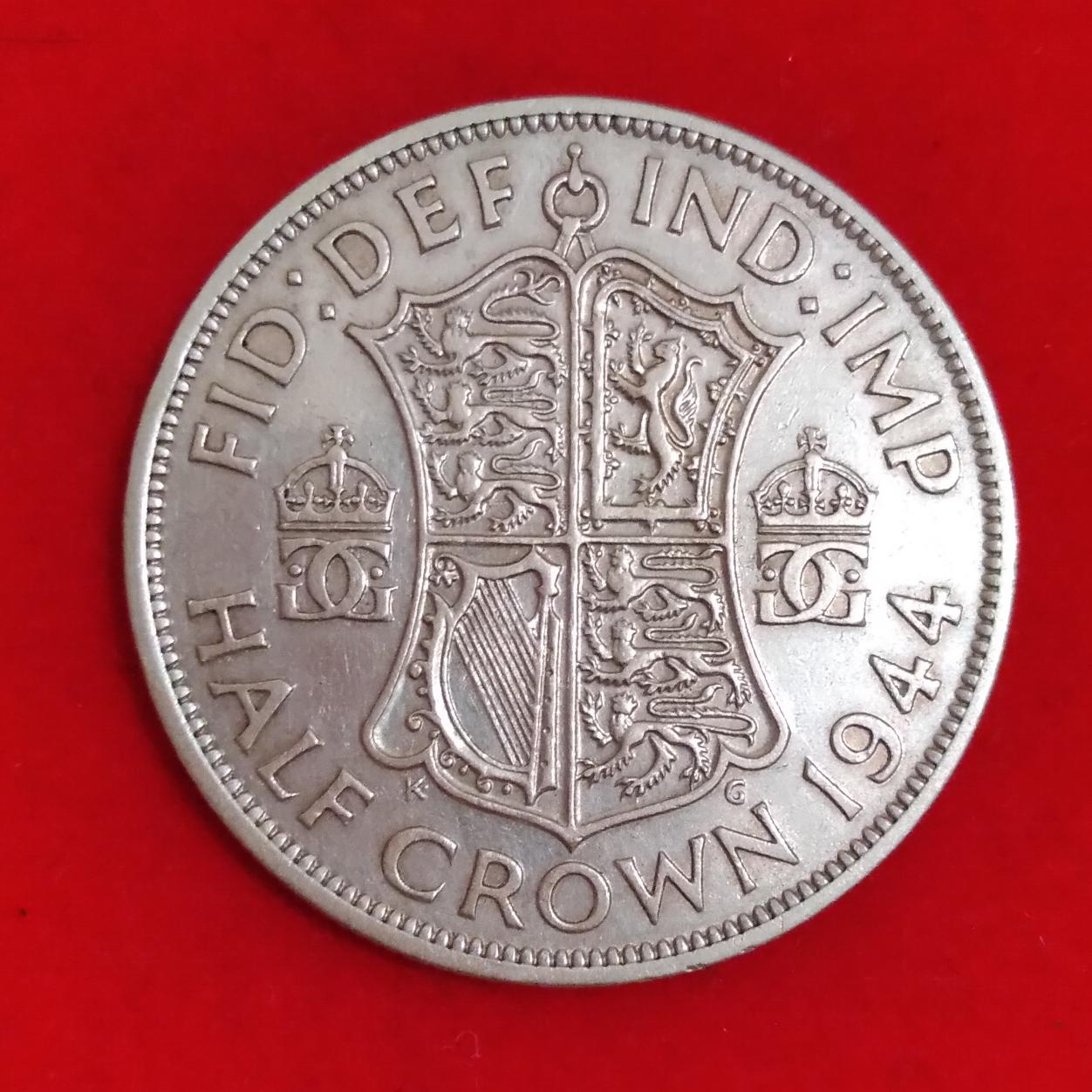 سکه نقره نیم کرون انگلیس 1944 جرج ششم انگلستان