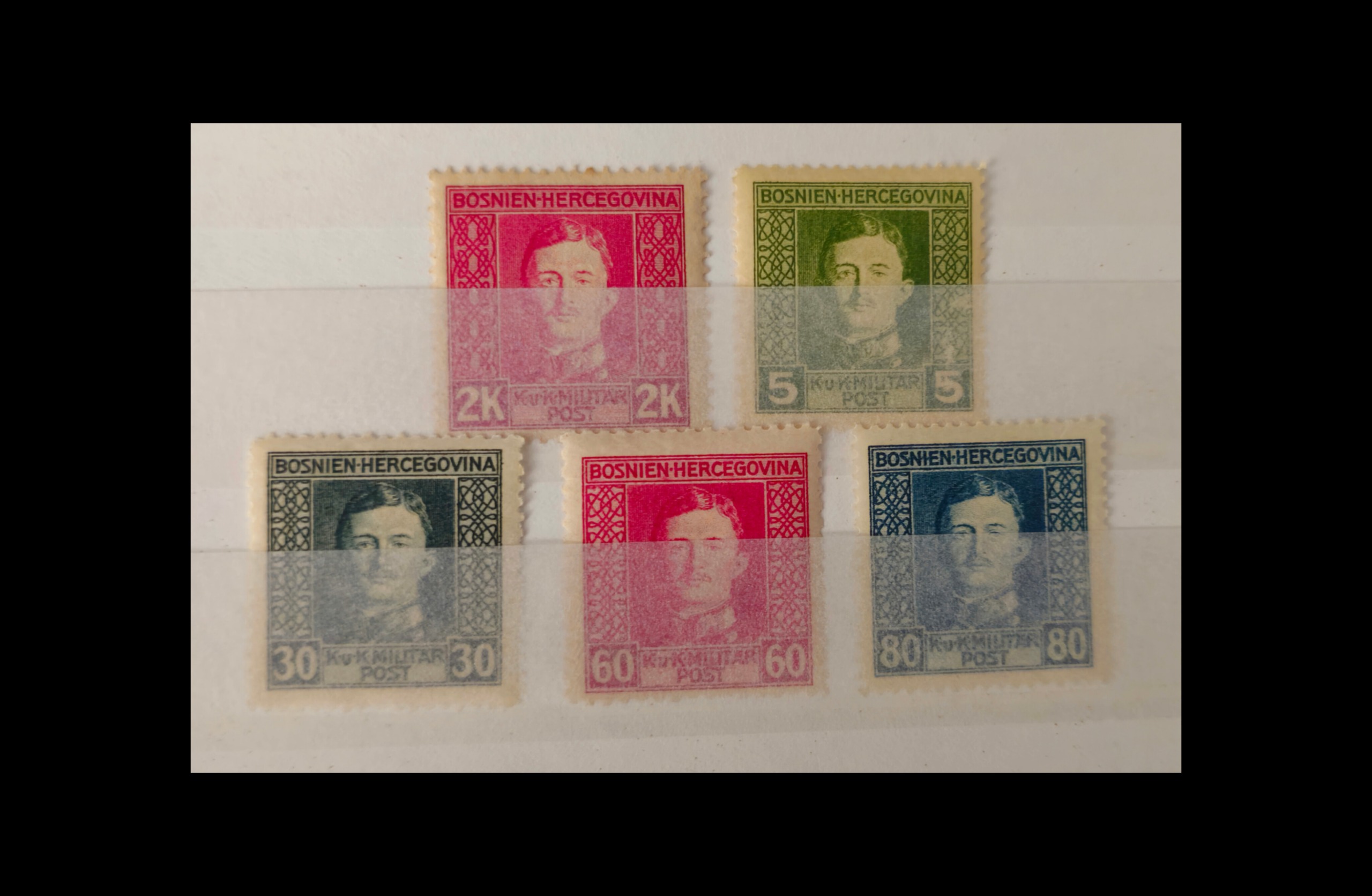 5 تمبر نایاب اتریش 108 ساله شاه کارل اول 1917