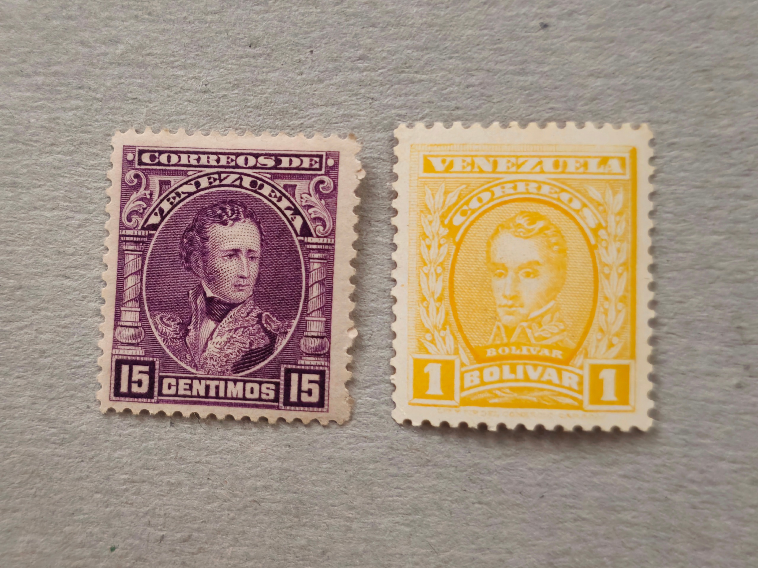 دو تمبر کلاسیک ونزوئلا سیمون بولیوار | 1904 و 1911