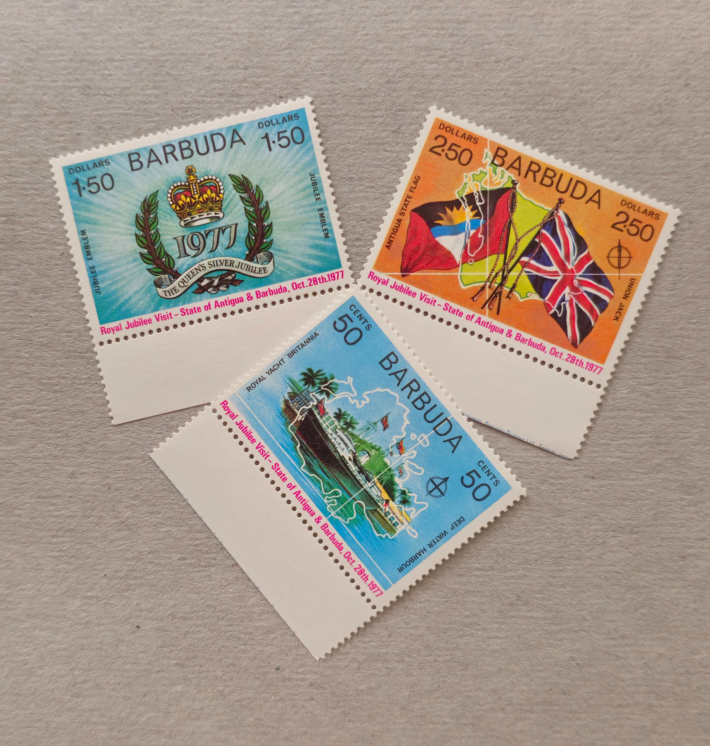 بازدید سلطنتی ملکه الیزابت دوم BARBUDA 1977 4.5$