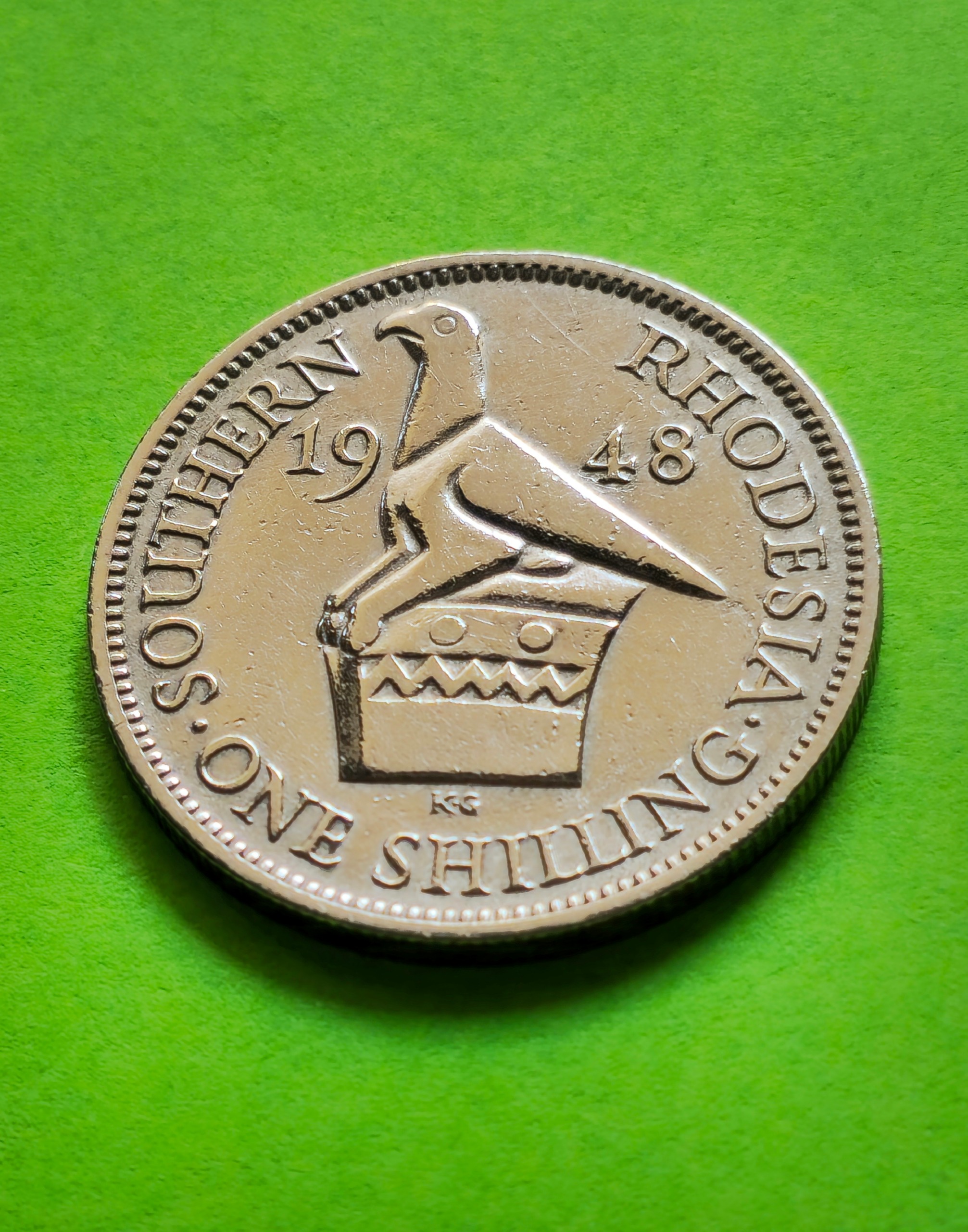 1 شیلینگ نایاب جرج ششم رودزیا جنوبی منقرض شده 1948
