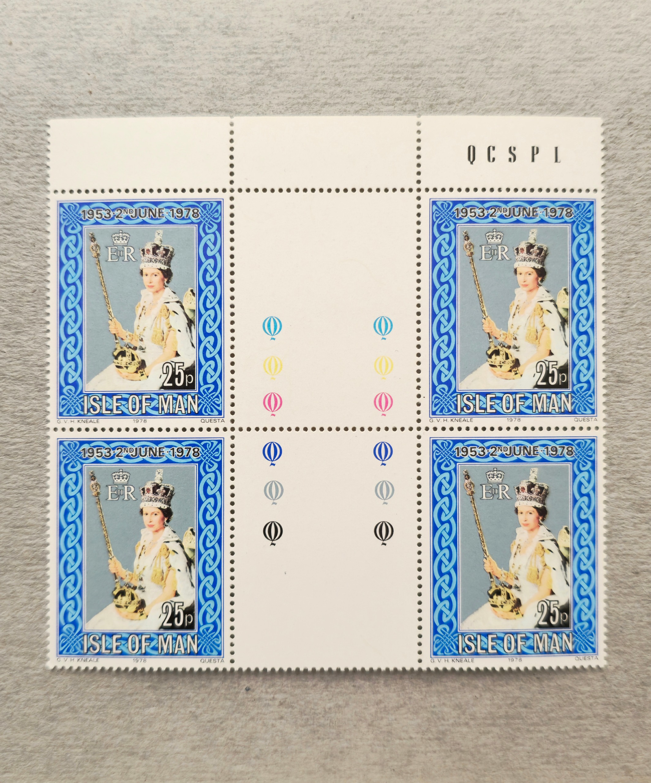 تمبر جزیره من 1978 با گاتر رنگی جشن نقره ای ملکه