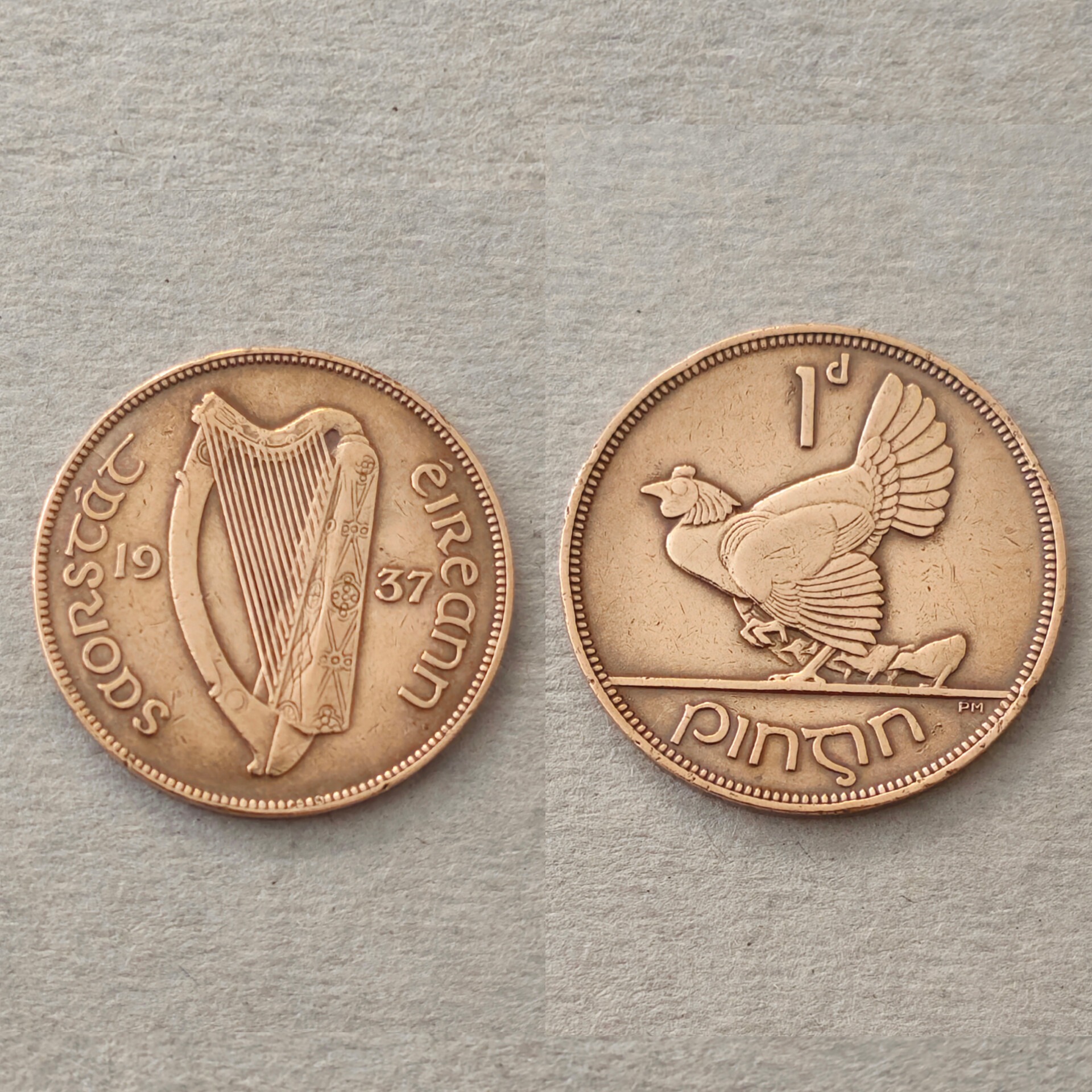 آخرین یادگار دولت آزاد ایرلند 1 پنی نایاب 1937