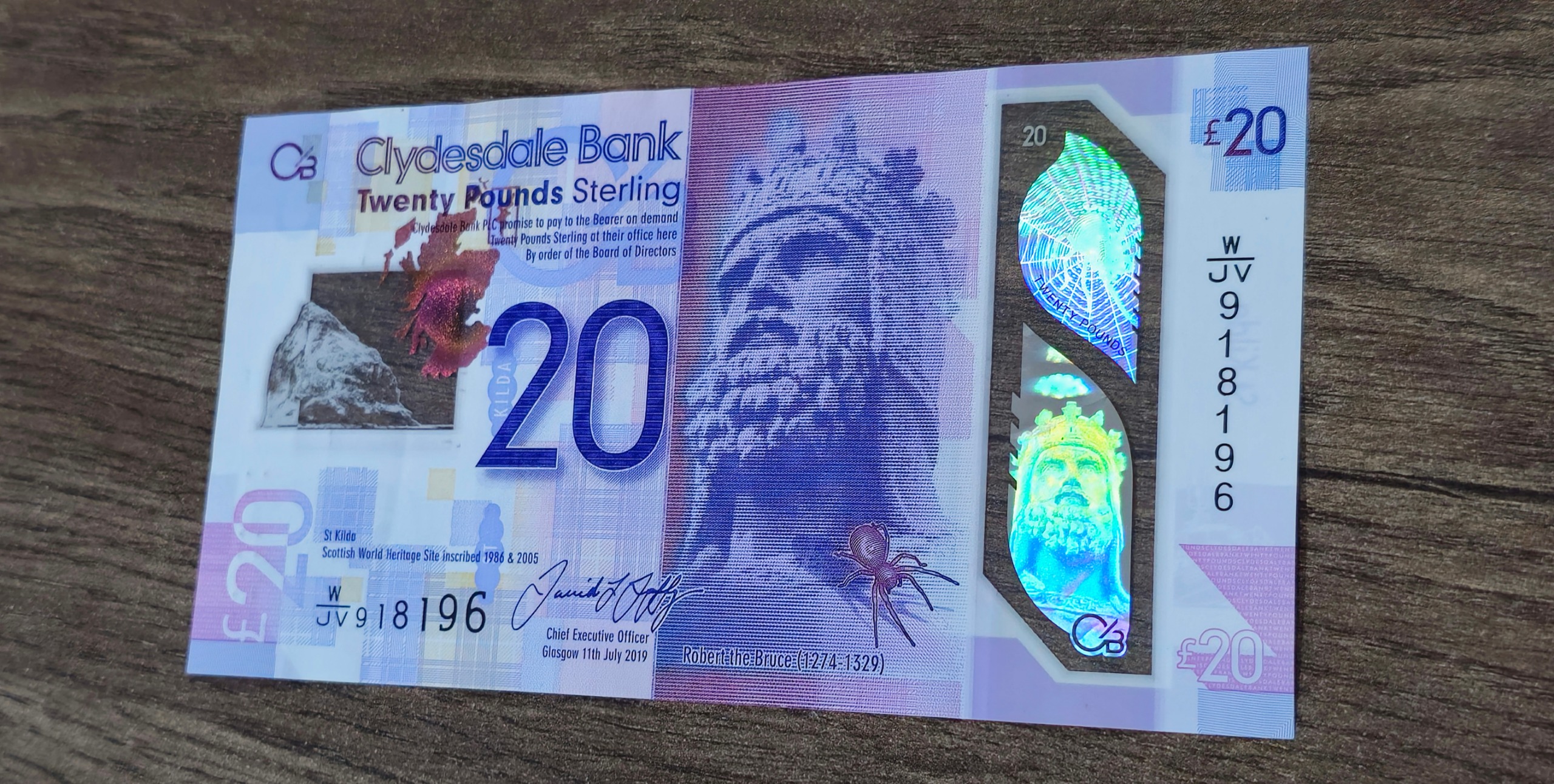 20 پوند استرلینگ اسکاتلند 2019 رابرت بروس کمیاب