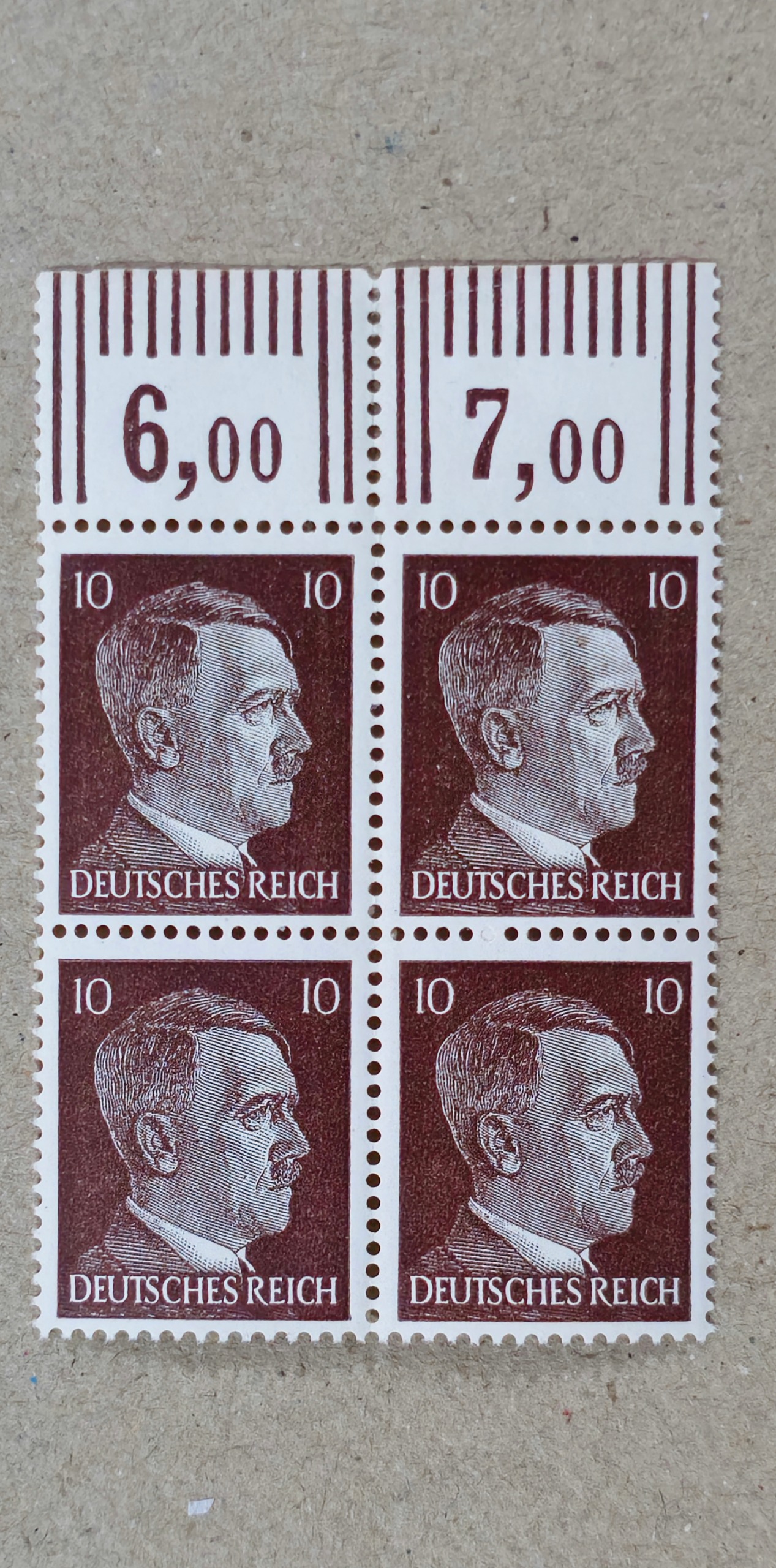 بلوک تمبر رایش سوم هیتلر | 10 فنیگ